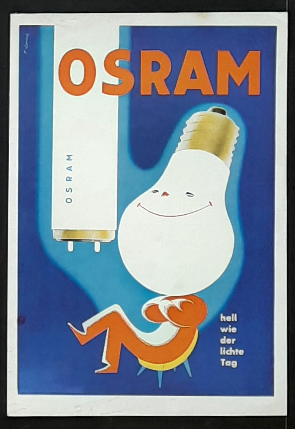 OSRAM 1956 German newspaper advertisement for Osram light bulbs 8 x 12 inch