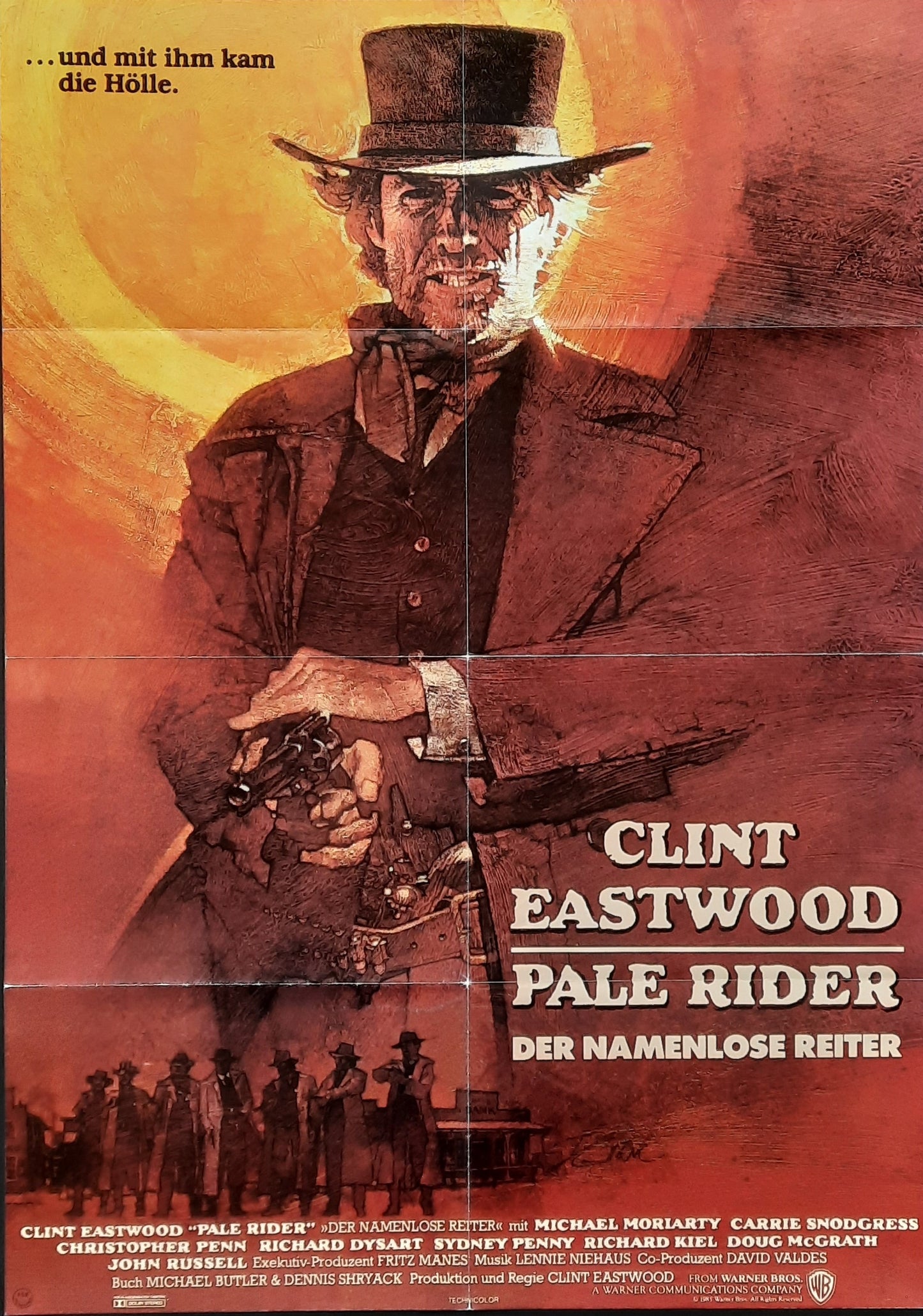 PALE RIDER 1985 Clint Eastwood Original Movie Poster German 1-Sheet