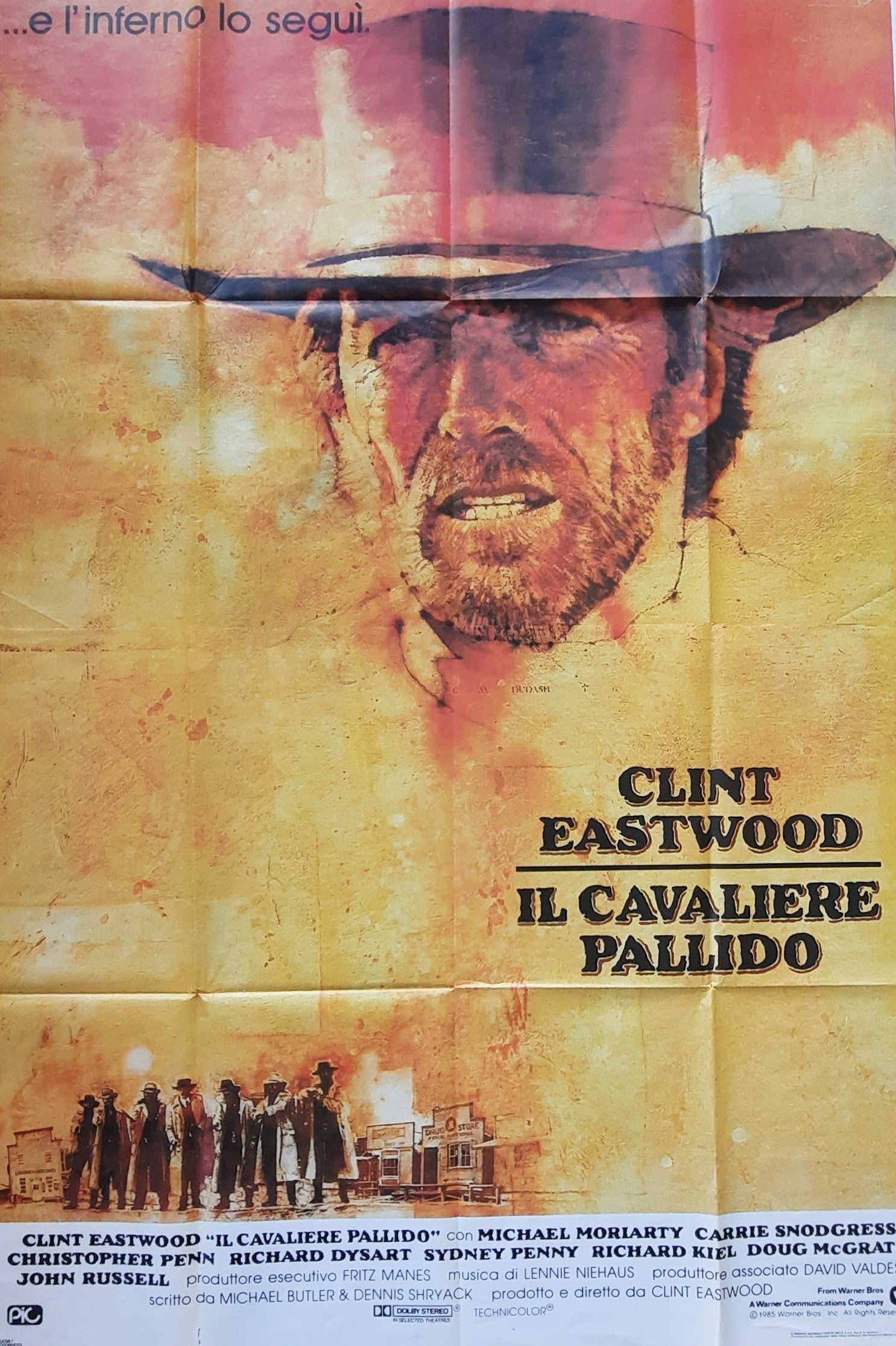 PALE RIDER 1985 Original Movie Poster Clint Eastwood Italian 4-Sheet ULTRALARGE 55" x 79 "