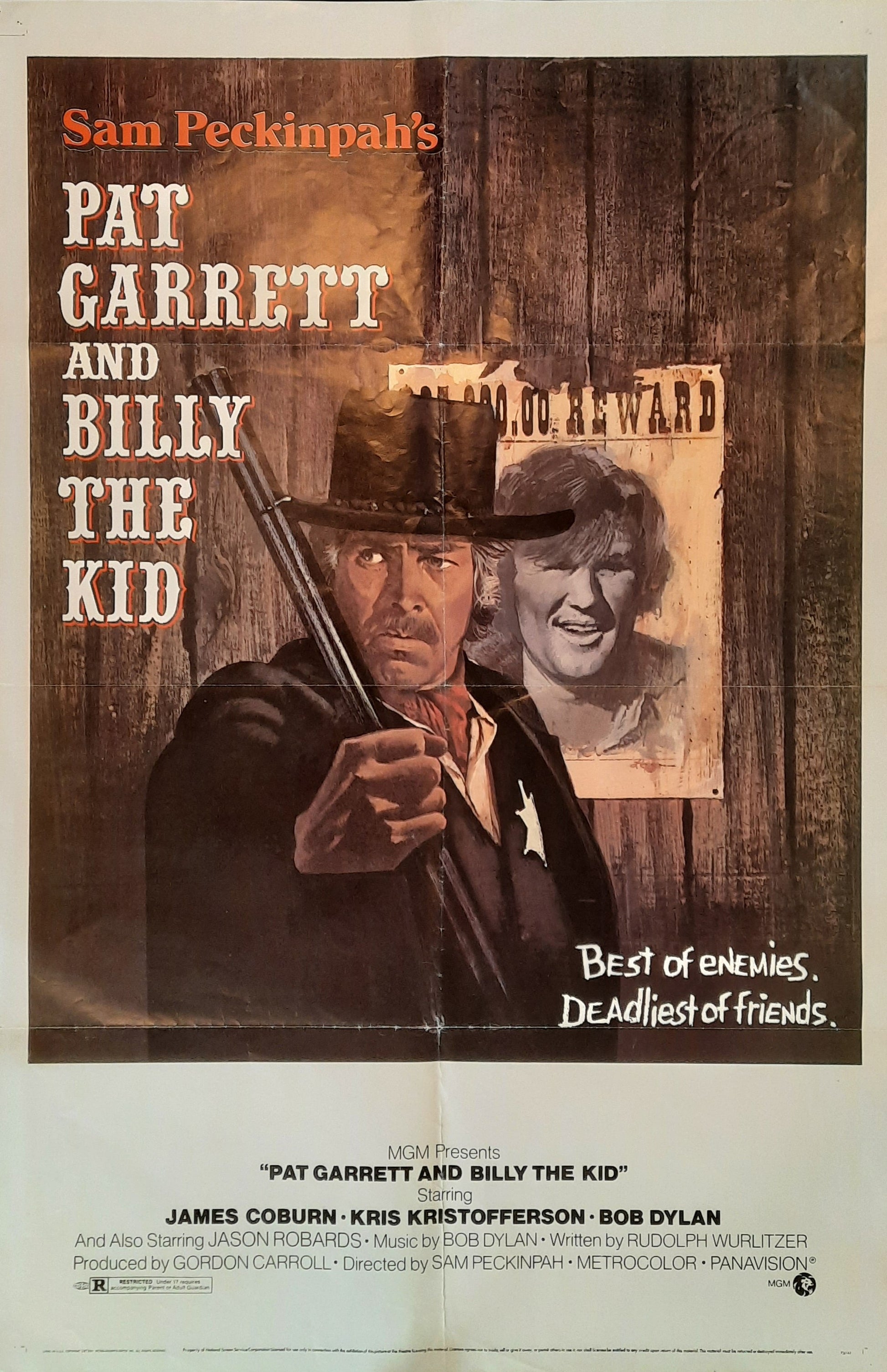 PAT GARRETT & BILLY THE KID Original Movie Poster 1973 Coburn Kristoffersen Dylan