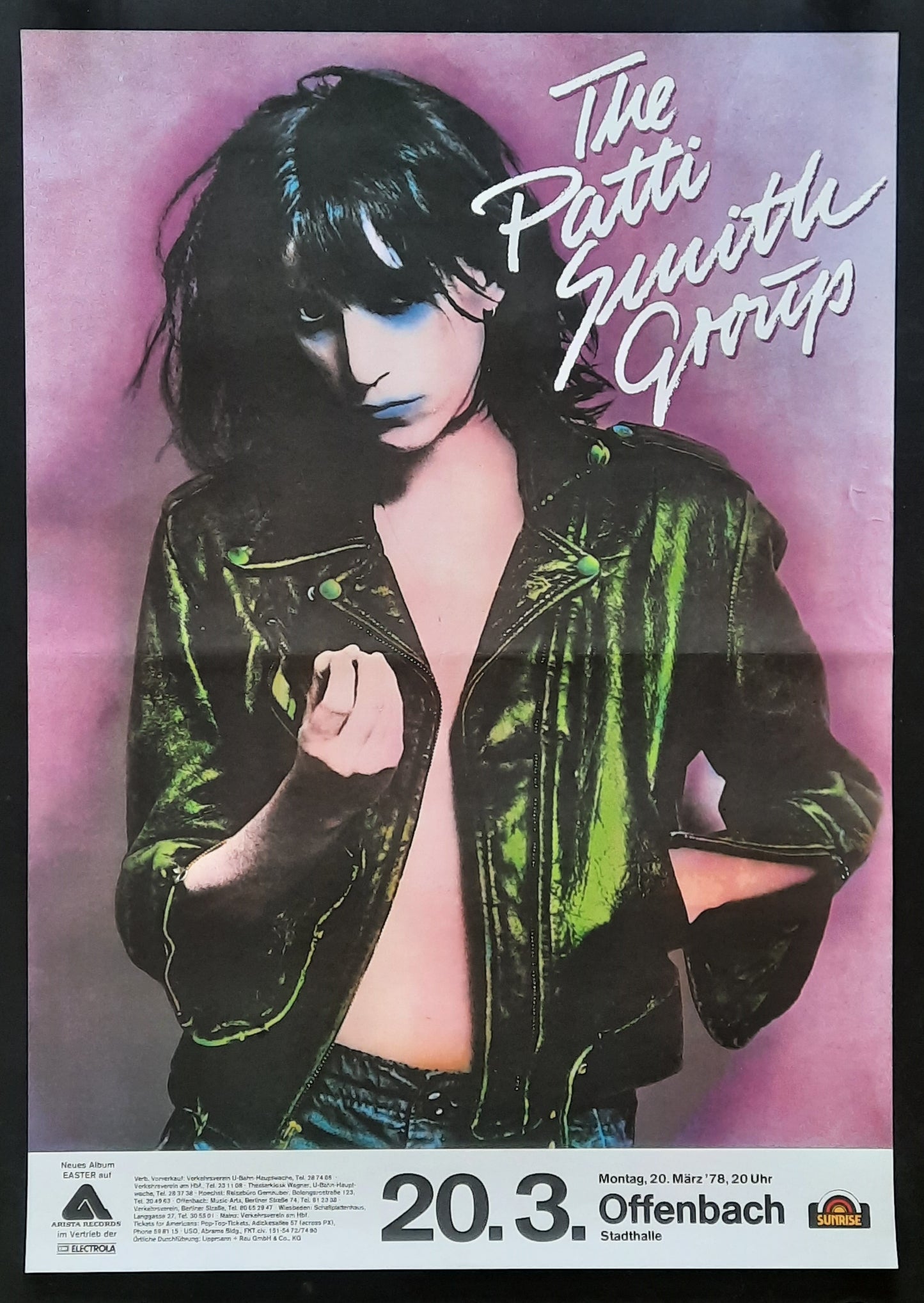 PATTI SMITH Original Concert Poster March 20, 1978 Offenbach Germany 1