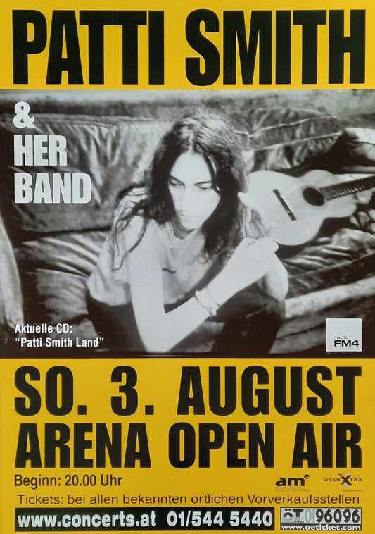 PATTI SMITH 2003 Original Concert Poster August 3rd Vienna Austria 1st print