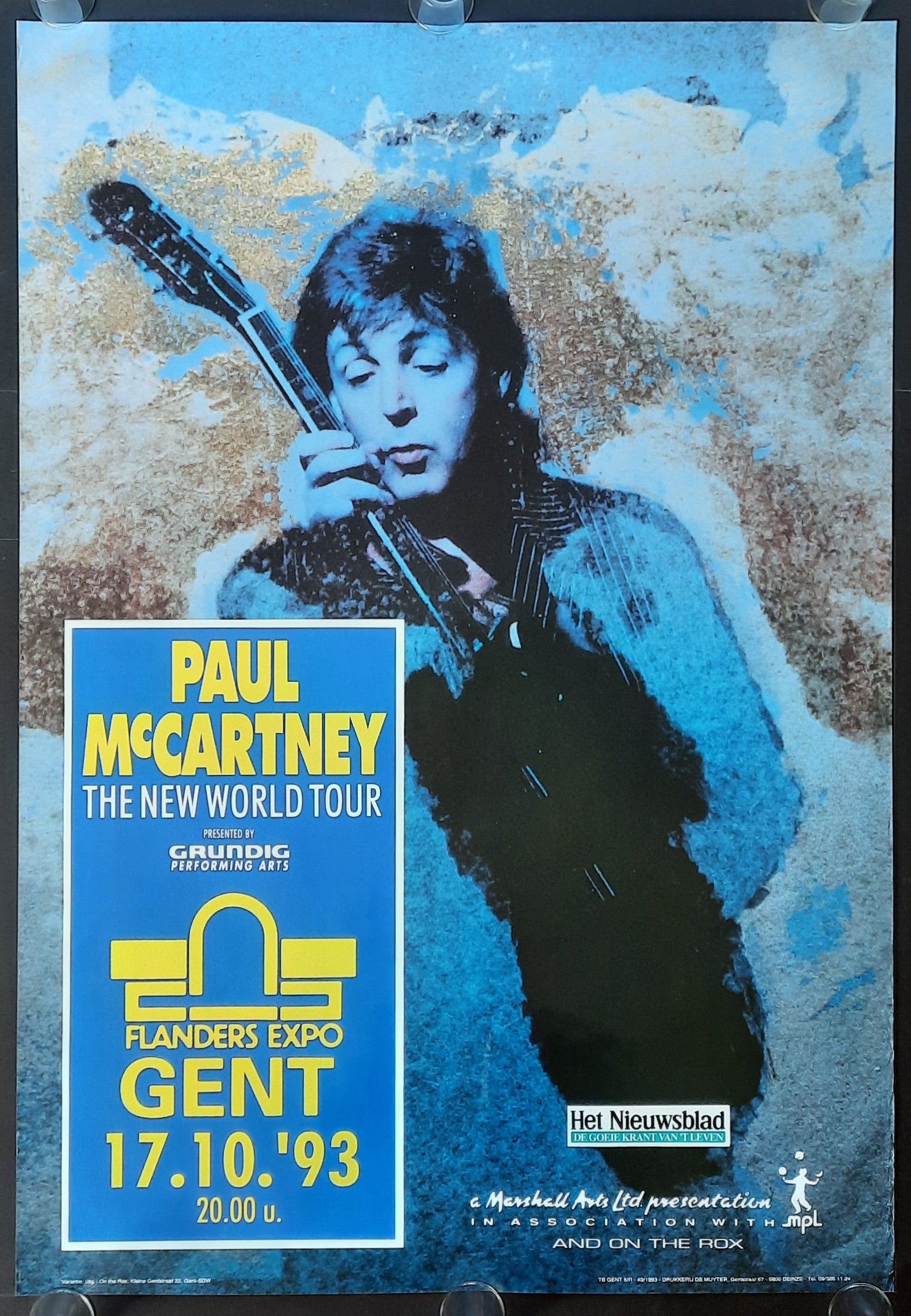 PAUL McCARTNEY Original Concert Poster October 17, 1993 Gent Belgium SUBWAY POSTER 1