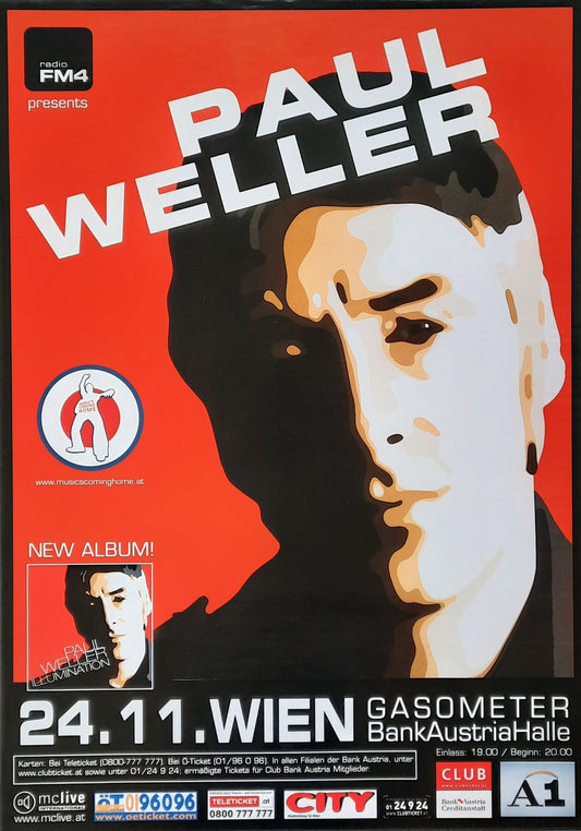 PAUL WELLER 2002 Original Concert Poster November 24th Vienna Austria 1st print