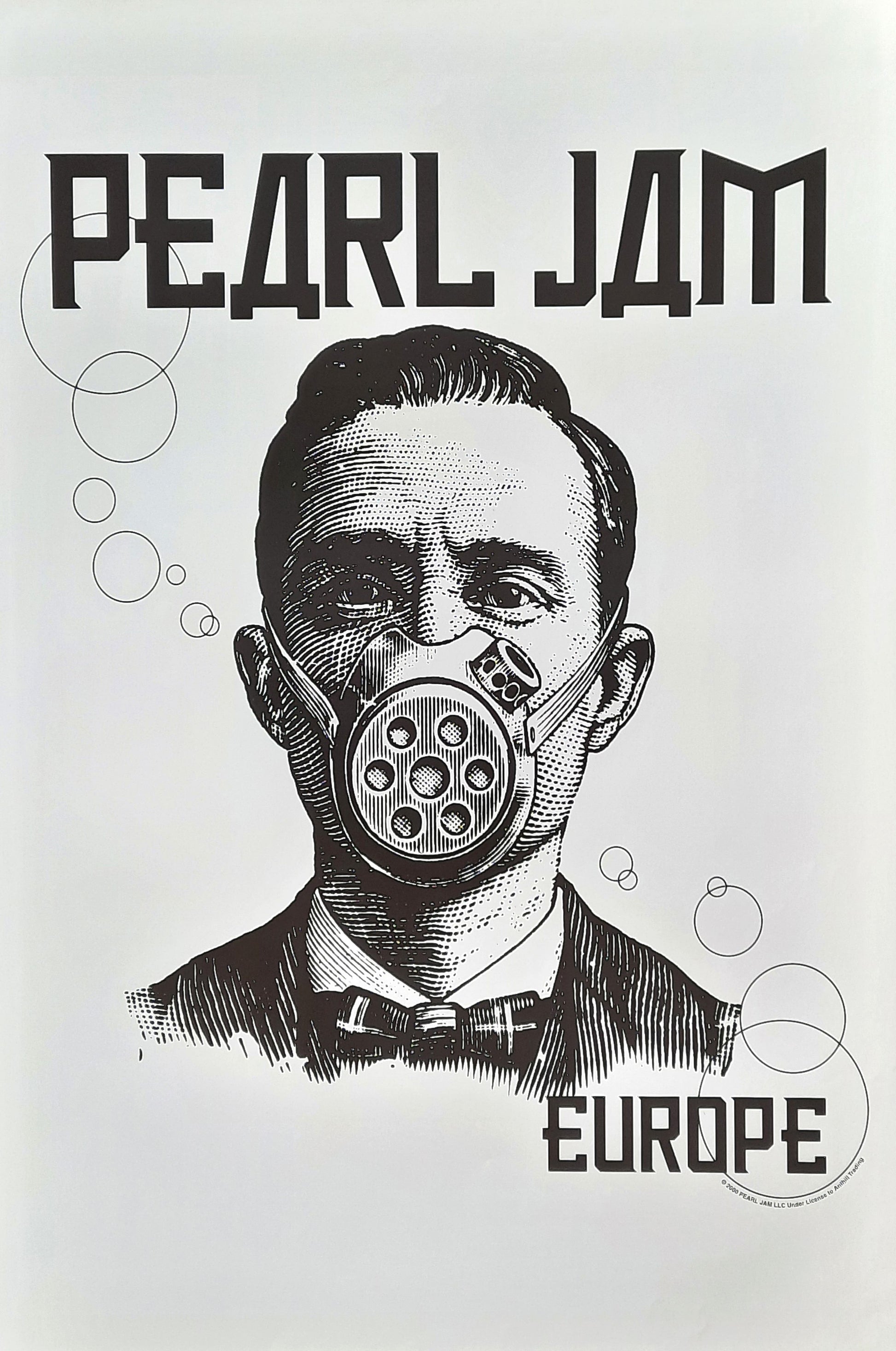 PEARL JAM 2000 Original Tour Concert Merch Poster Europe 1st print