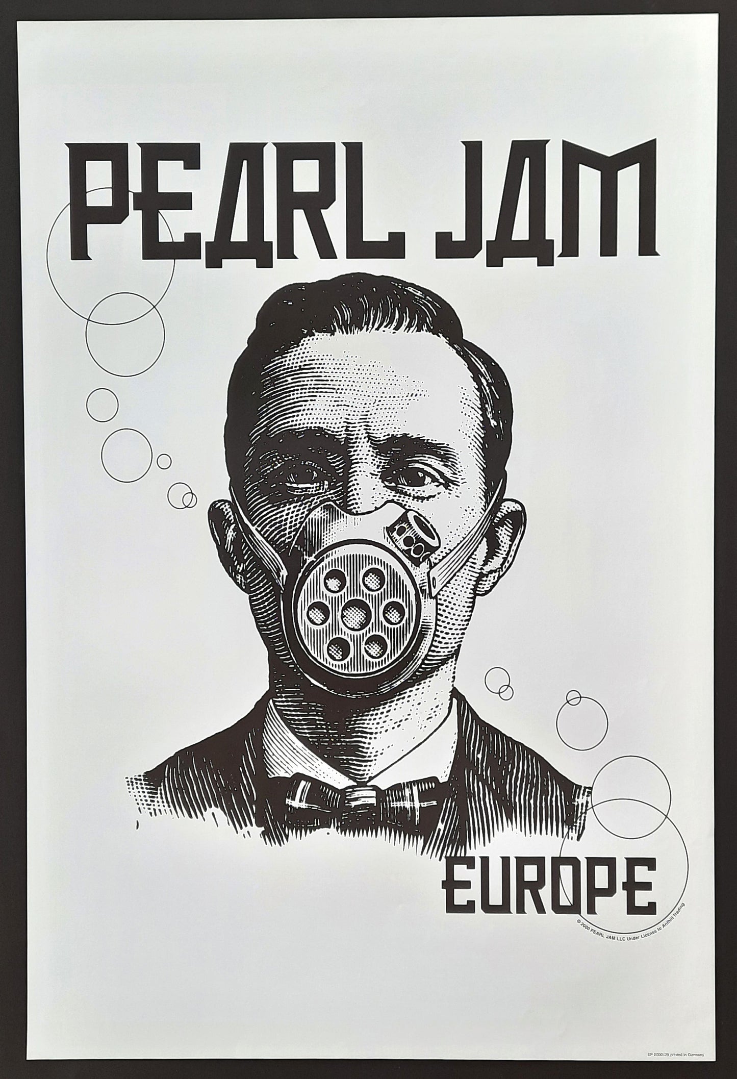 PEARL JAM 2000 Original Tour Concert Merch Poster Europe 1st print 2