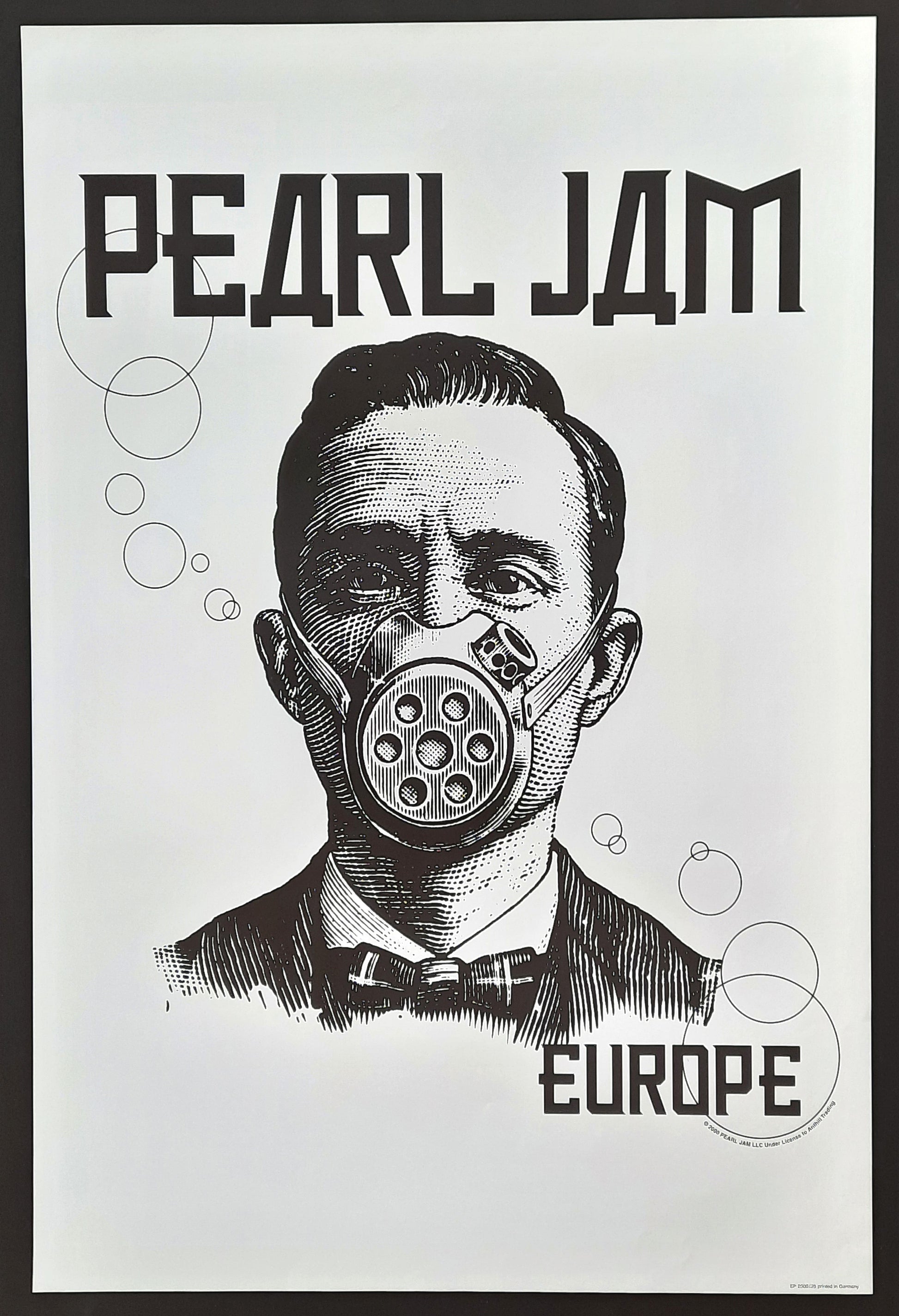 PEARL JAM 2000 Original Tour Concert Merch Poster Europe 1st print 2