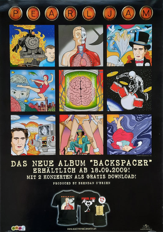 PEARL JAM 2009 Original Promotion Poster "Backspacer" Album 1st print