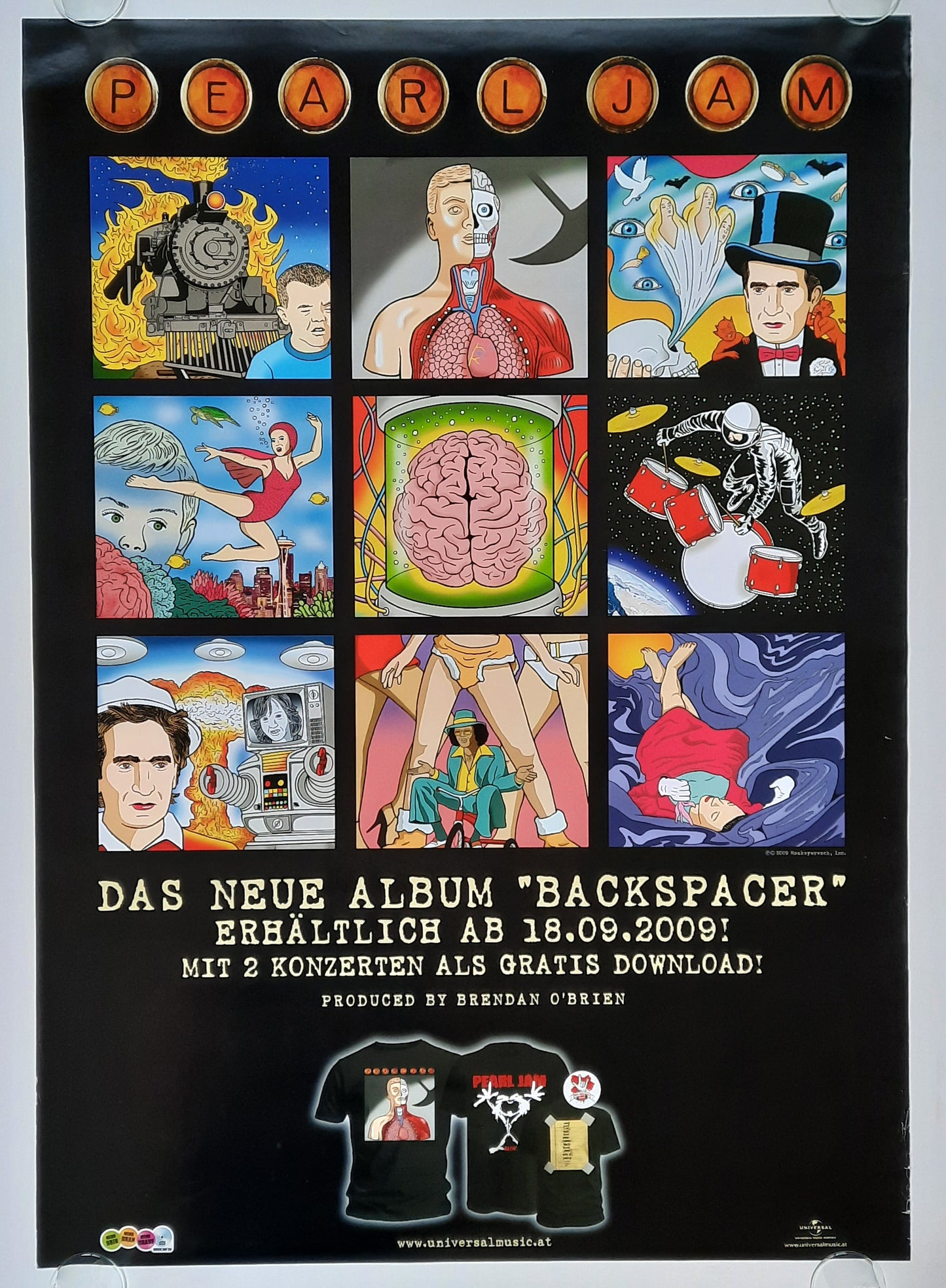 PEARL JAM 2009 Original Promotion Poster "Backspacer" Album 1st print 2