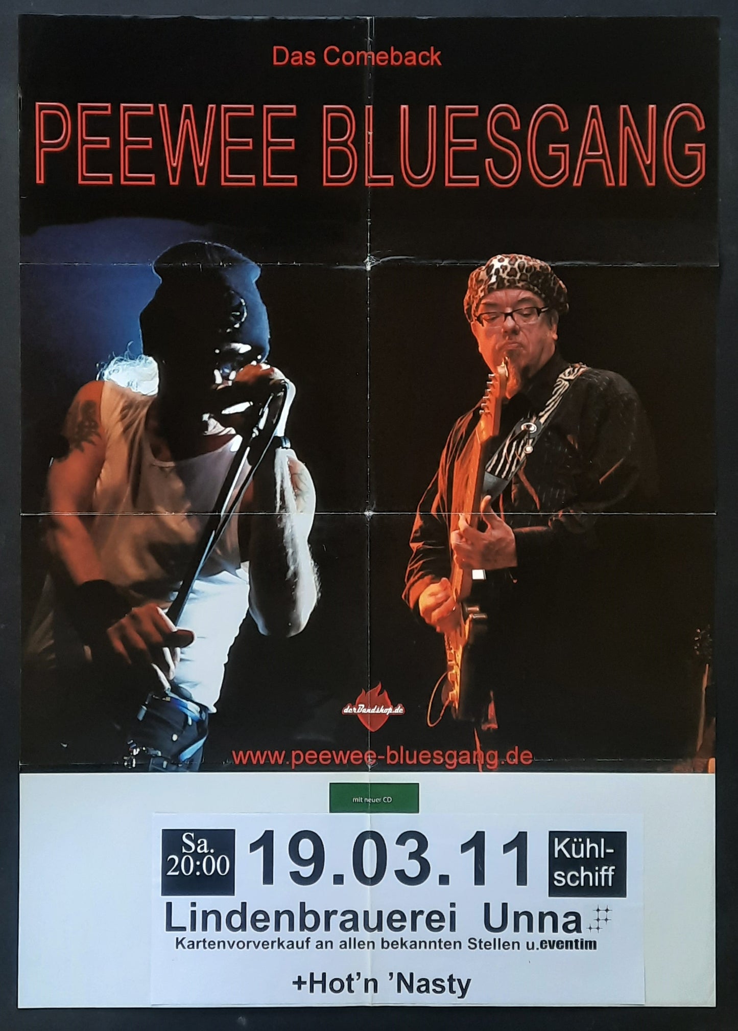 PEEWEE BLUESGANG Original Concert Poster March 19, 2011 Unna Germany
