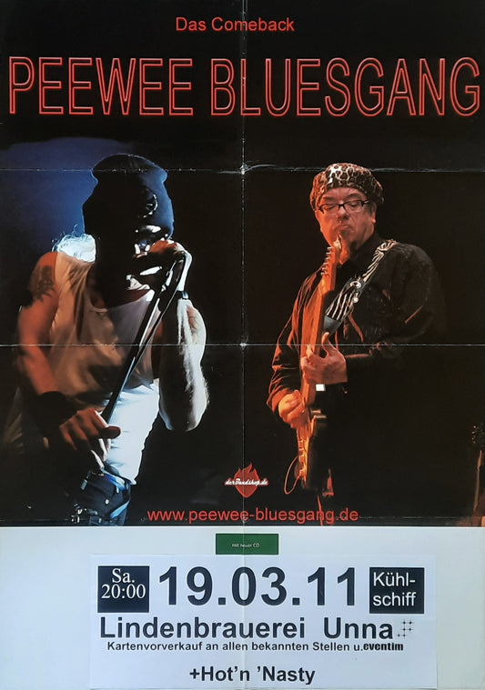 PEEWEE BLUESGANG Original Concert Poster March 19, 2011 Unna Germany 1