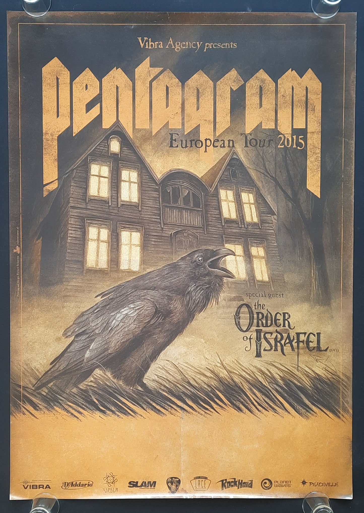 PENTAGRAM Original Concert Poster 2015 European Tour ROLLED