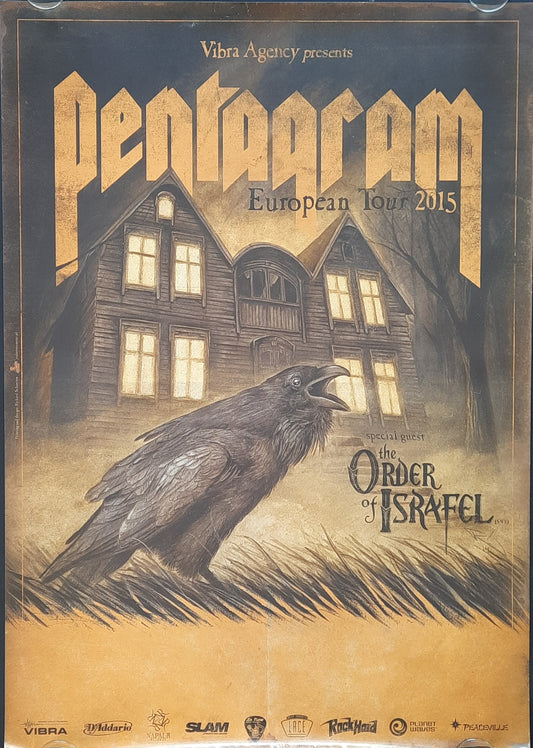 PENTAGRAM Original Concert Poster 2015 European Tour ROLLED