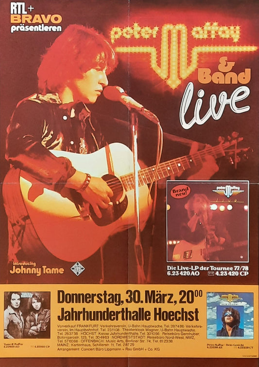 PETER MAFFAY Original Concert Poster March, 30, 1977 Hoechst Germany A2 1