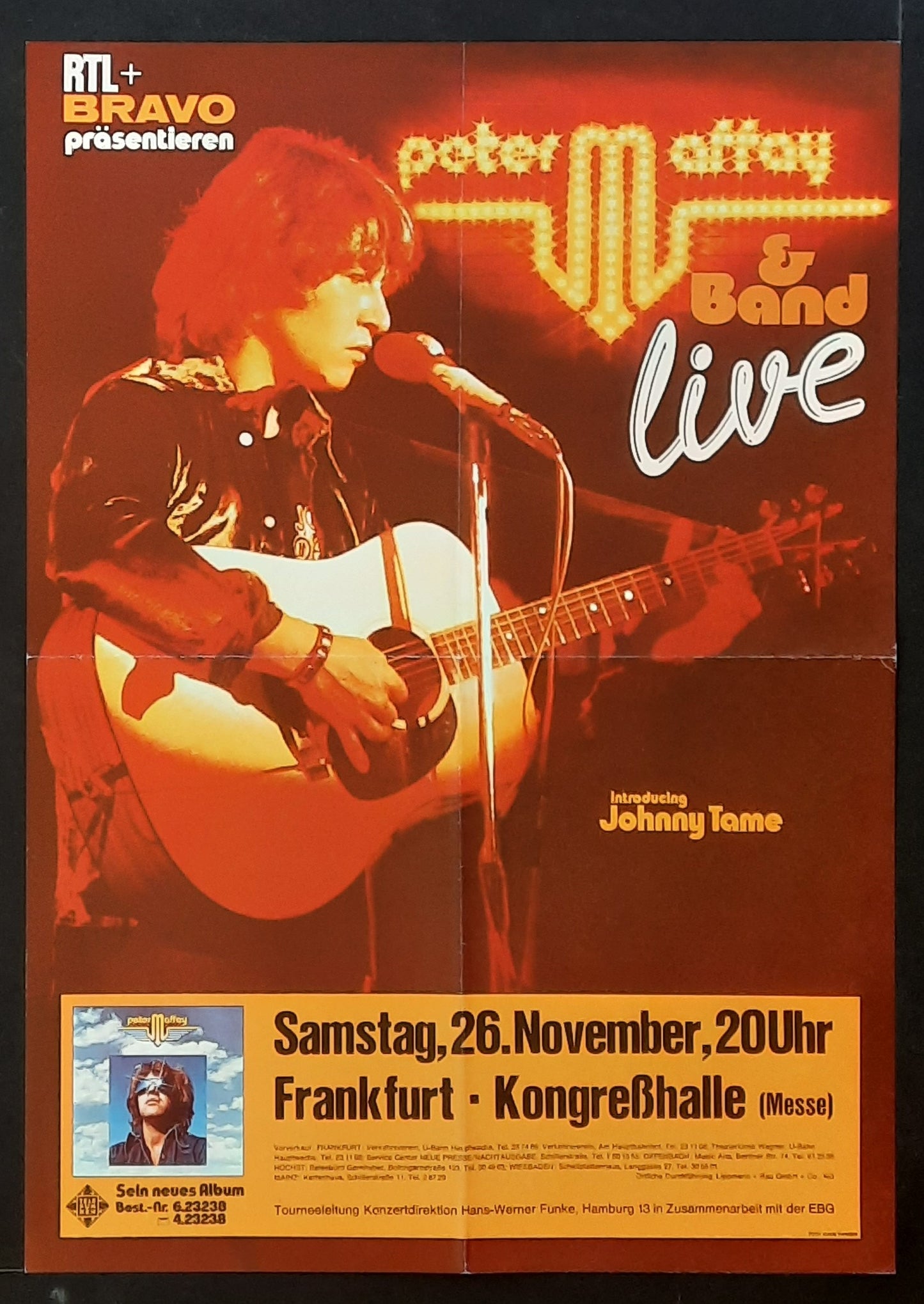 PETER MAFFAY Original Concert Poster November 26, 1977 Frankfurt Germany A2 1