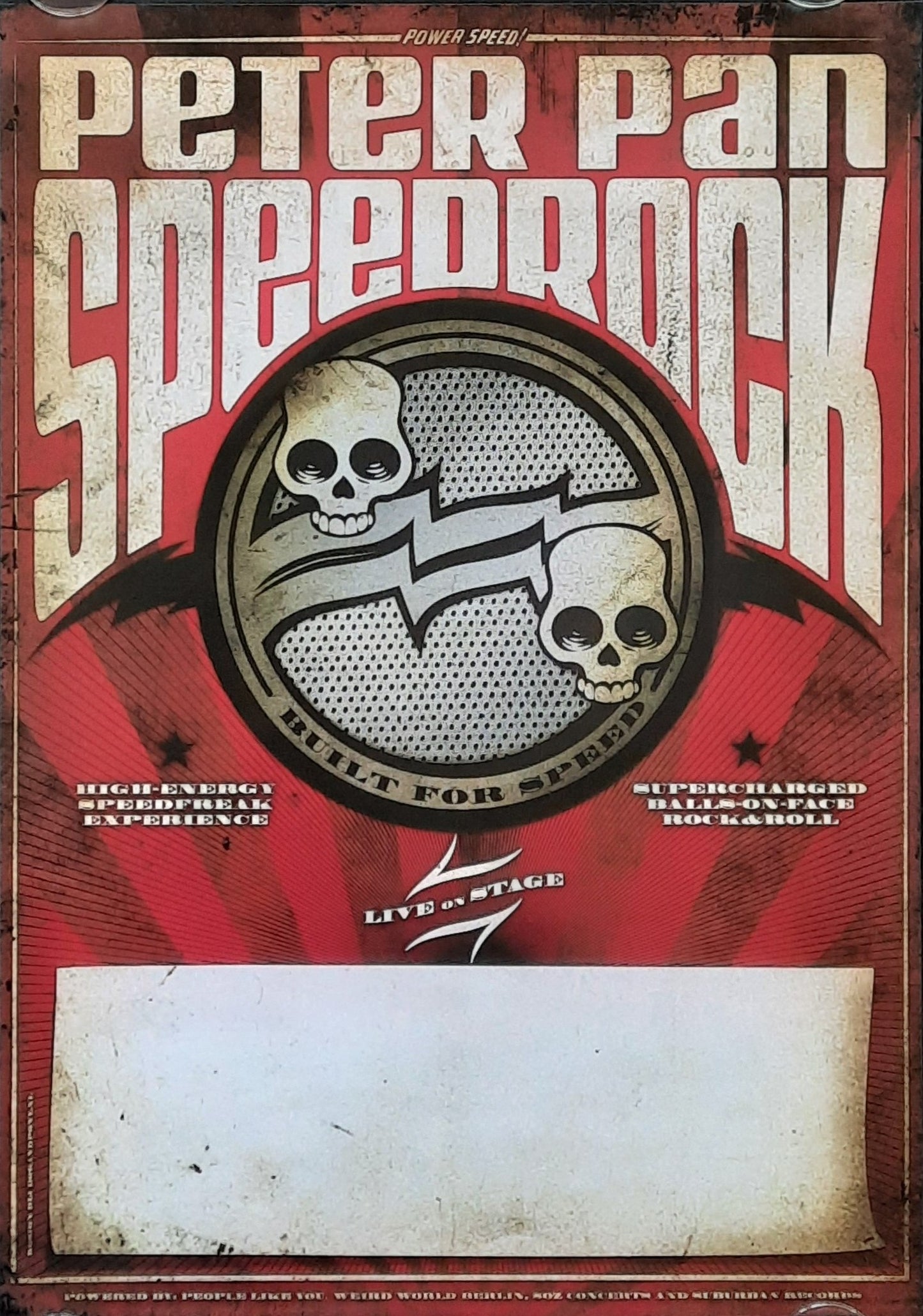 PETER PAN SPEEDROCK Original Concert Poster 2001 Premium Quality ...Tour 42x59c (8)