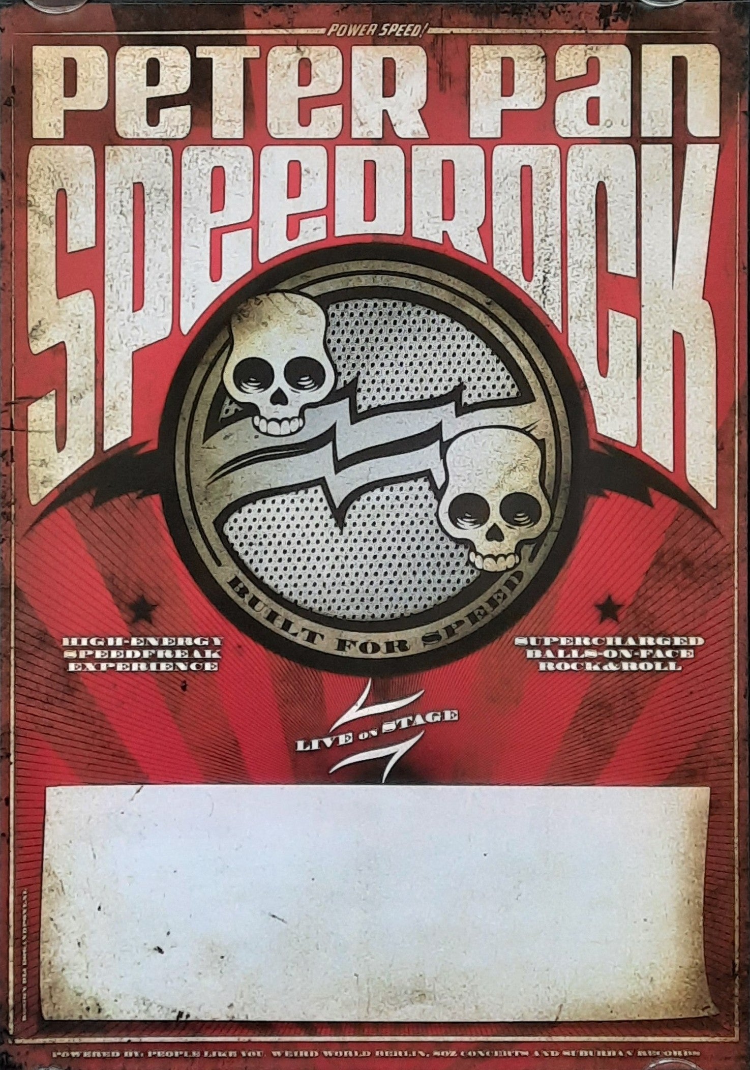 PETER PAN SPEEDROCK Original Concert Poster 2001 Premium Quality ...Tour 42x59c (8)