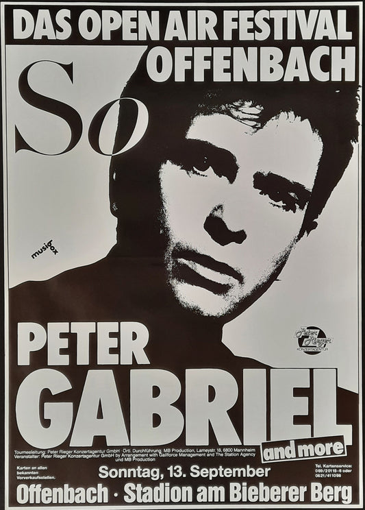 PETER GABRIEL 1986 Original Concert Poster September 13th Offenbach Germany
