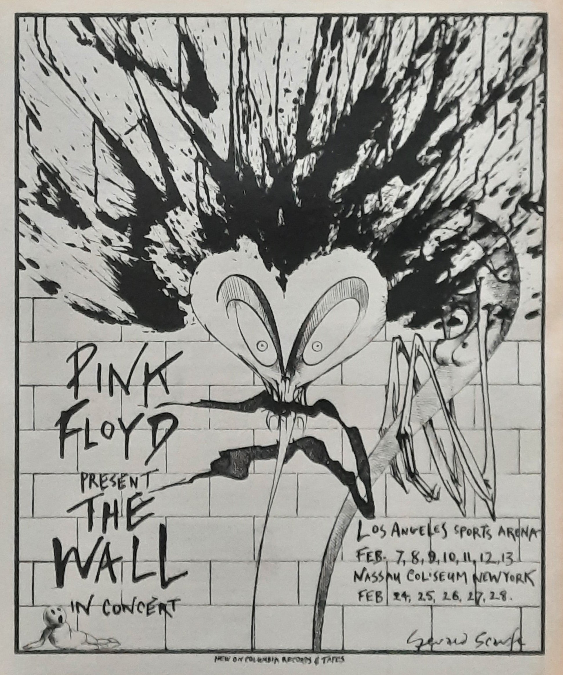 PINK FLOYD 1980 Original Press Advertisement "The Wall - 1st Show Los Angeles & New York"