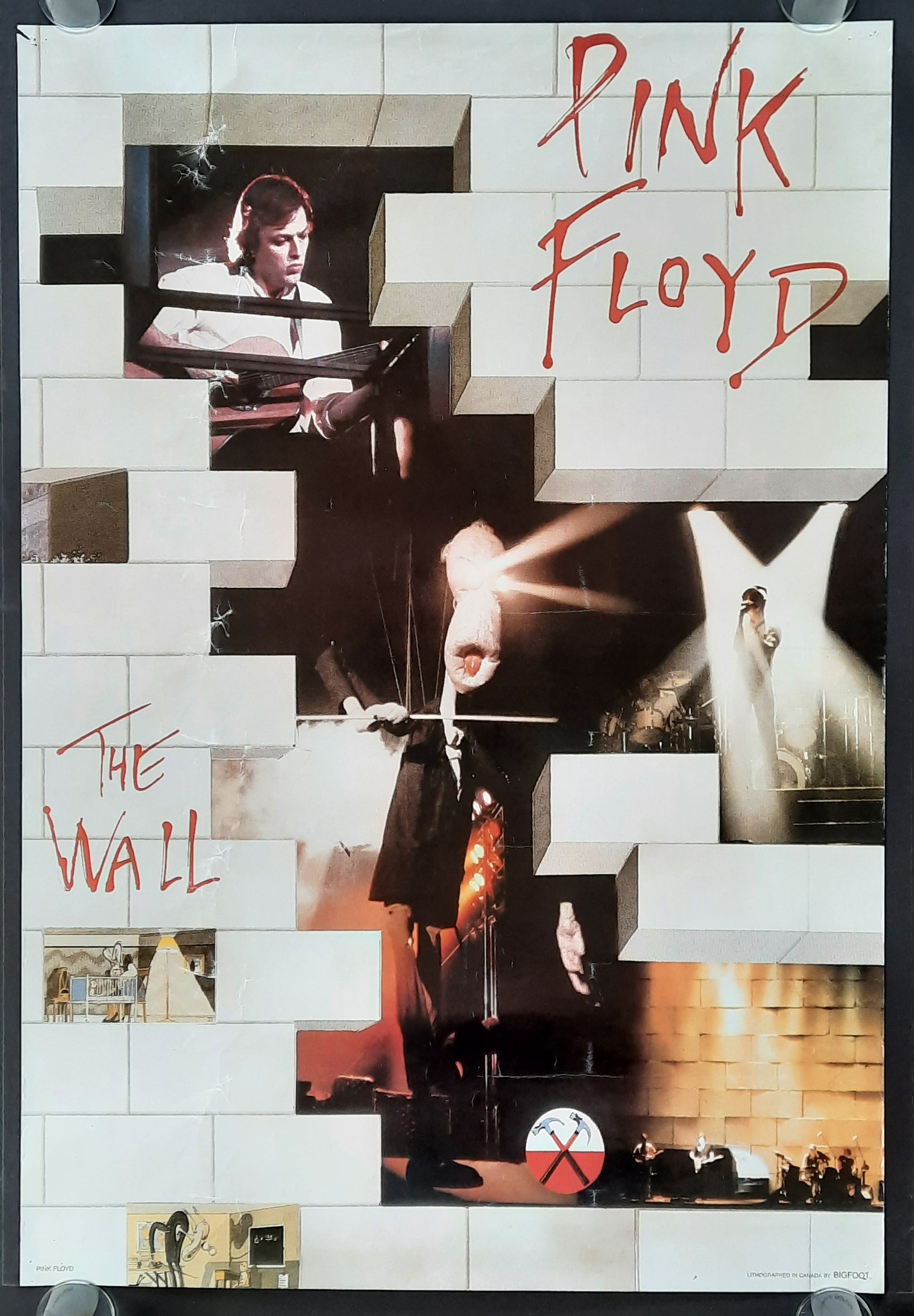 PINK FLOYD 1980 Original Promotion Poster THE WALL "Bigfoot" Version 2