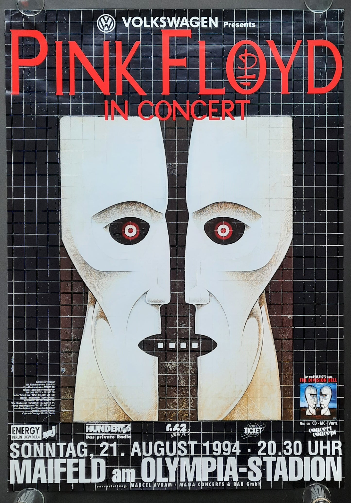 PINK FLOYD 1994 Original Concert Poster August 21st Berlin Germany 2