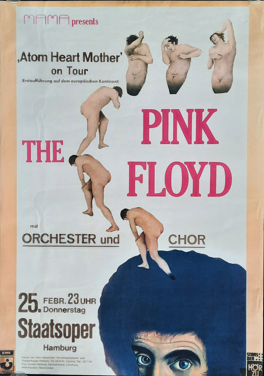 PINK FLOYD Concert Poster 1971 Hamburg, Germany RP