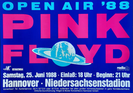 PINK FLOYD Original Concert Poster June 25, 1988 Hannover Germany 1