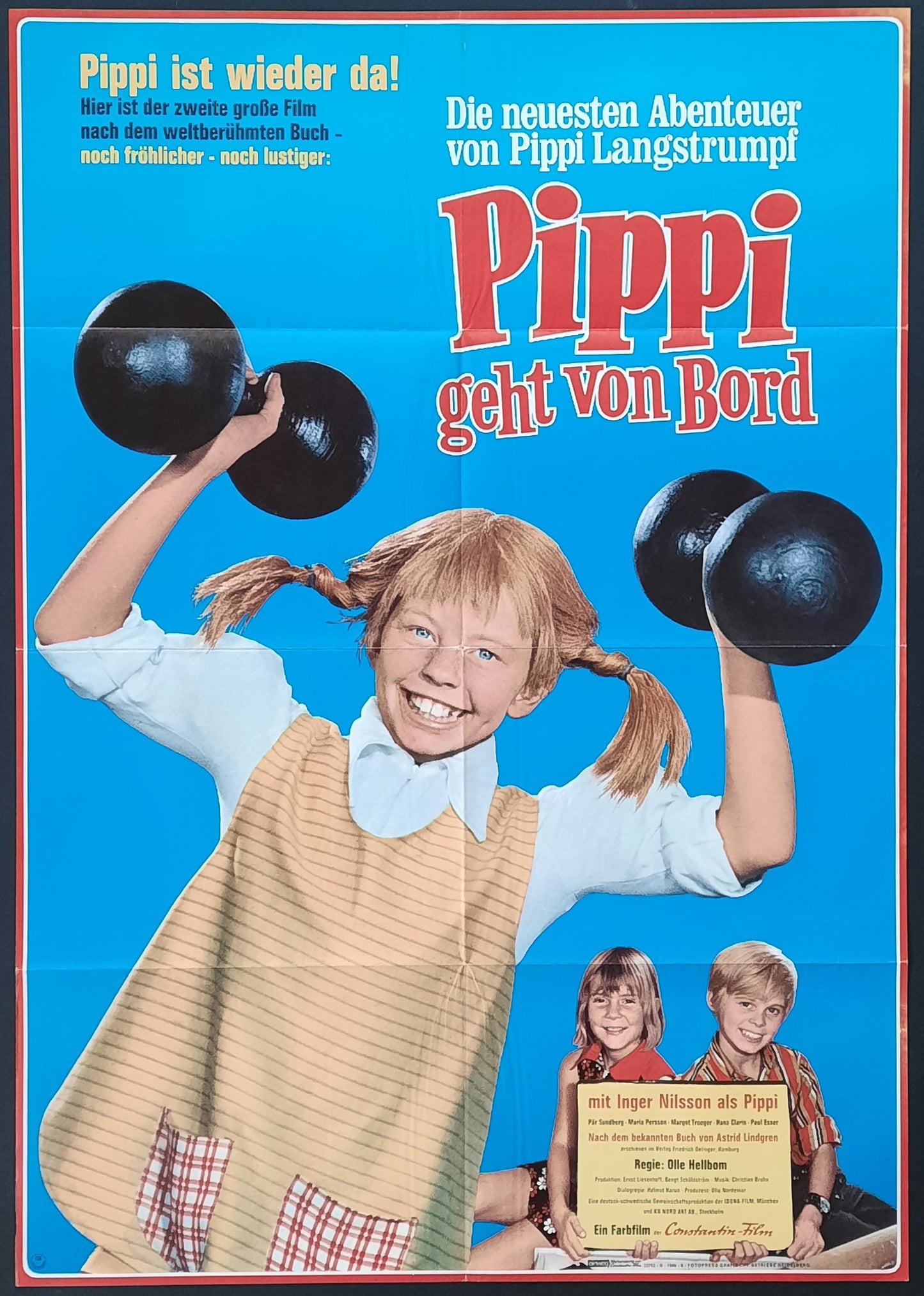 PIPPI GOES ON BOARD Original Movie Poster 1969 Inger Nilsson German 1-Sheet