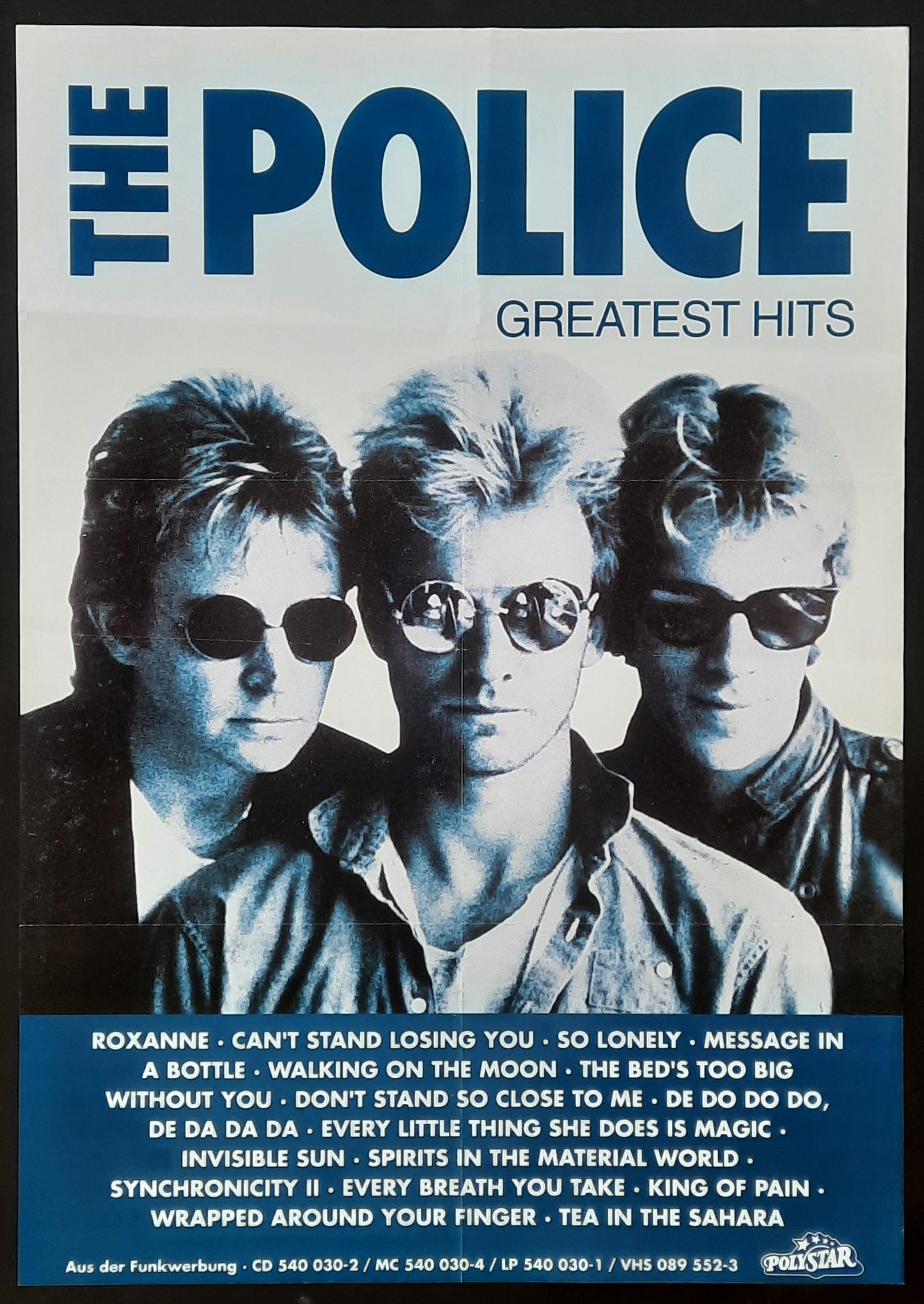 POLICE Original Promotion Poster - 1992 Album GREATEST HITS
