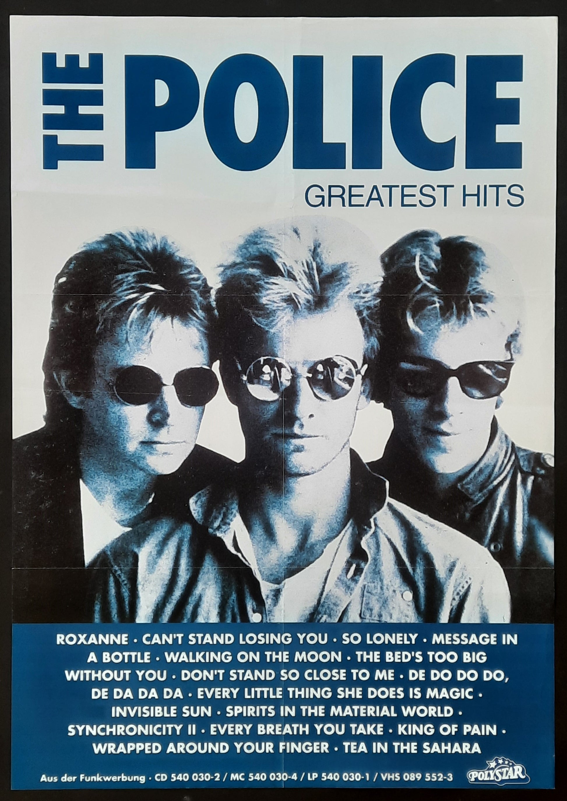 POLICE Original Promotion Poster - 1992 Album GREATEST HITS