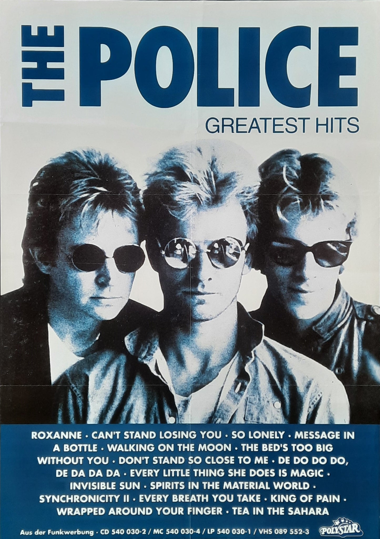 POLICE Original Promotion Poster - 1992 Album GREATEST HITS 1