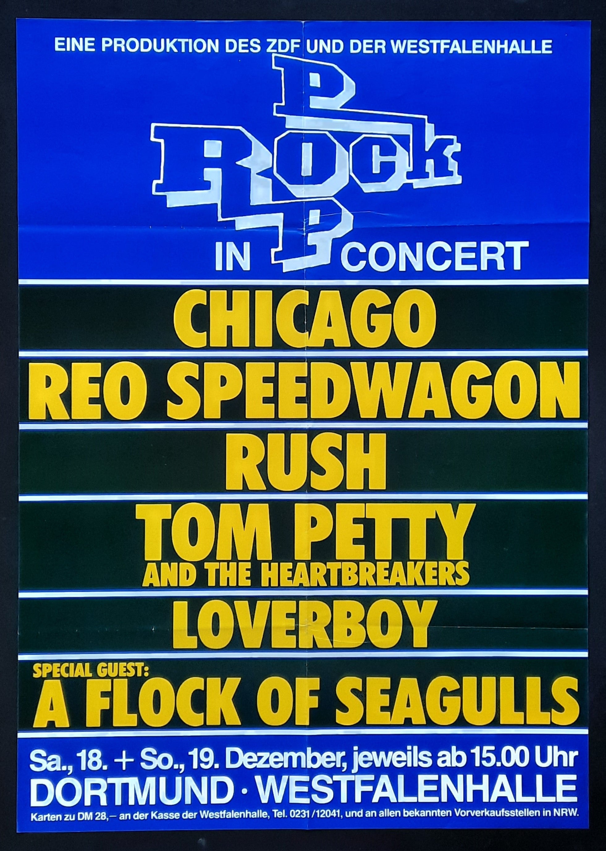 POP ROCK IN CONCERT Original Concert Poster December 18, 1982