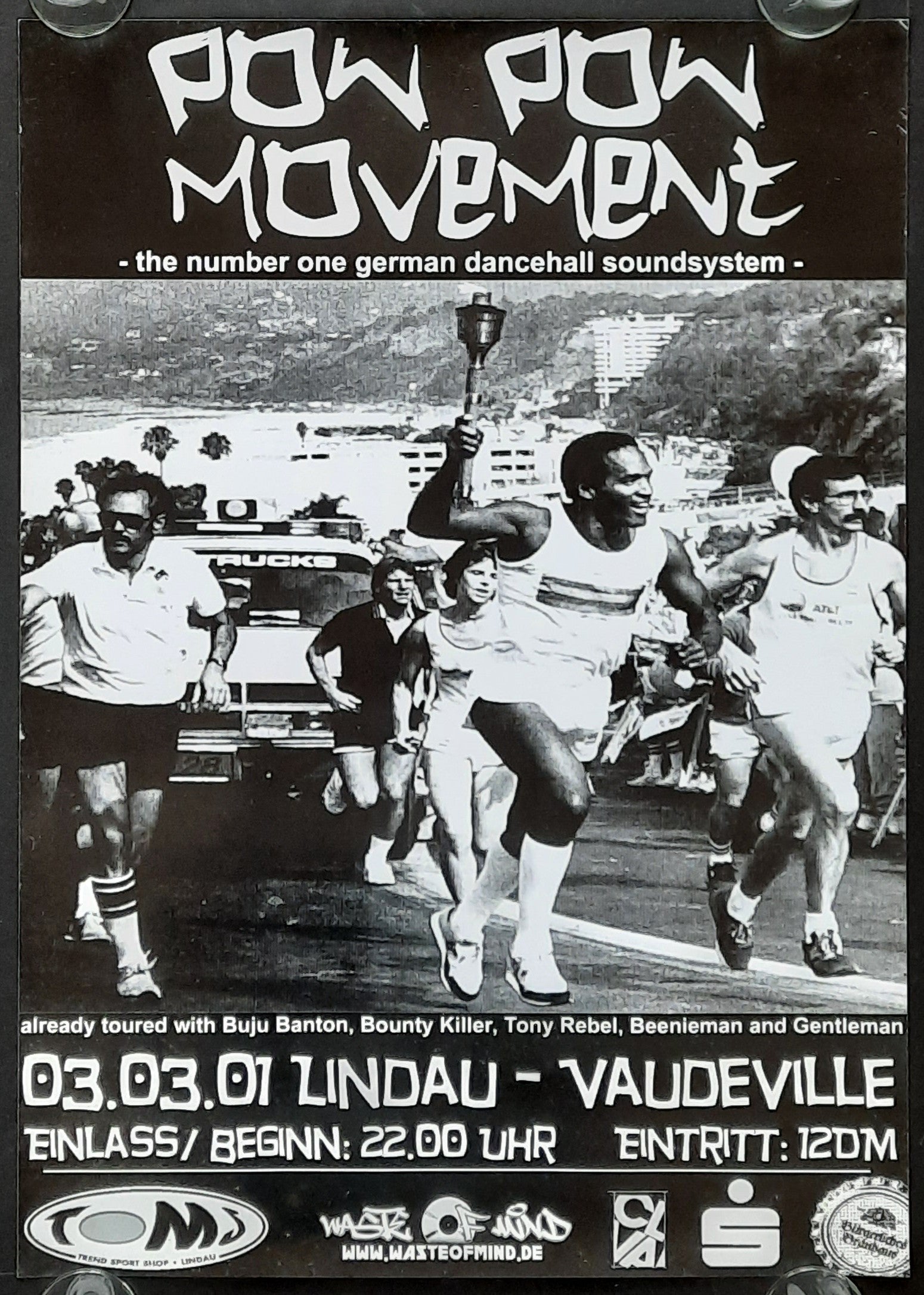 POW POW MOVEMENT Original Concert Poster March 3, 2001 Lindau Germany 42x59d (10) 1