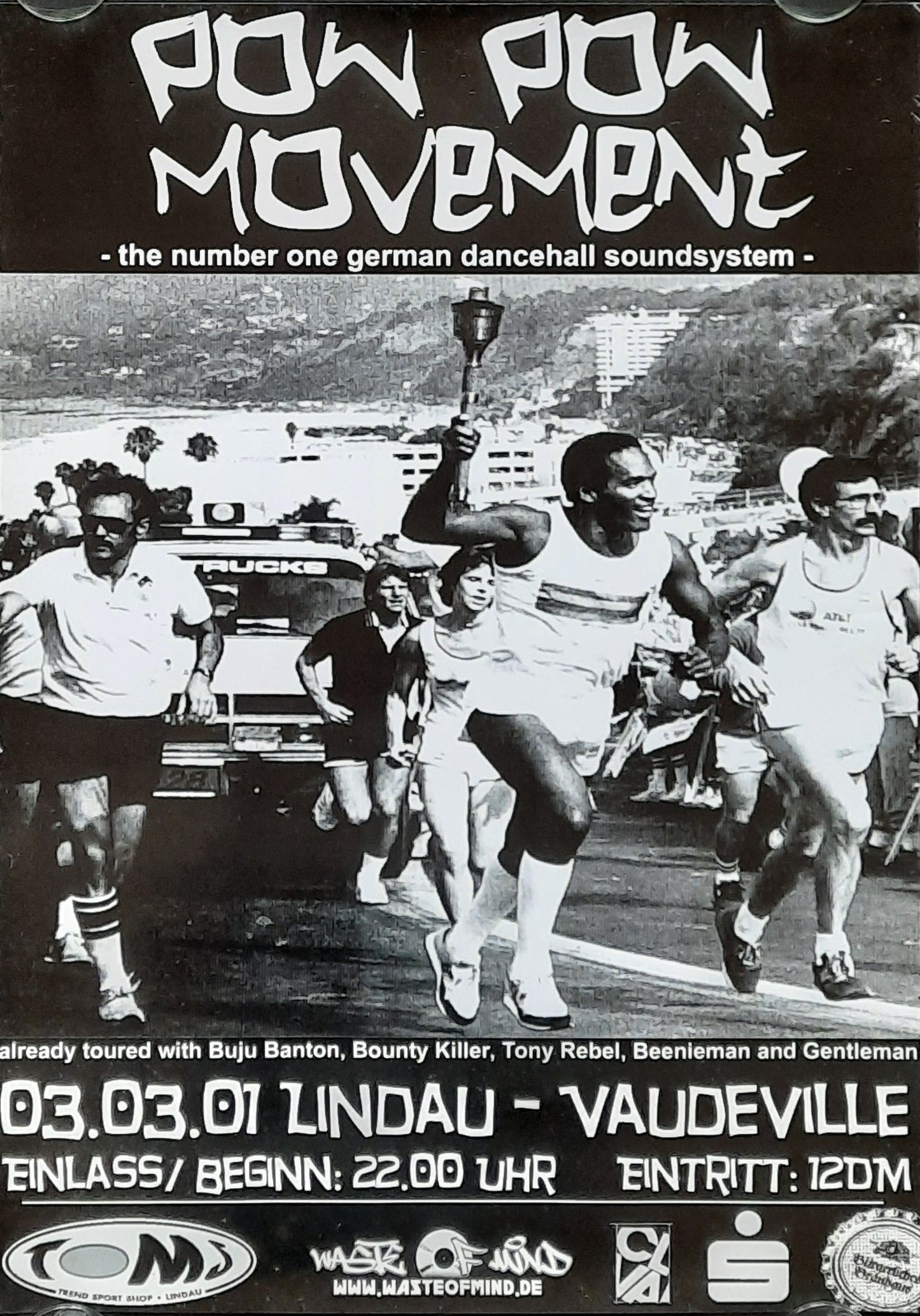 POW POW MOVEMENT Original Concert Poster March 3, 2001 Lindau Germany 42x59d (10) 1