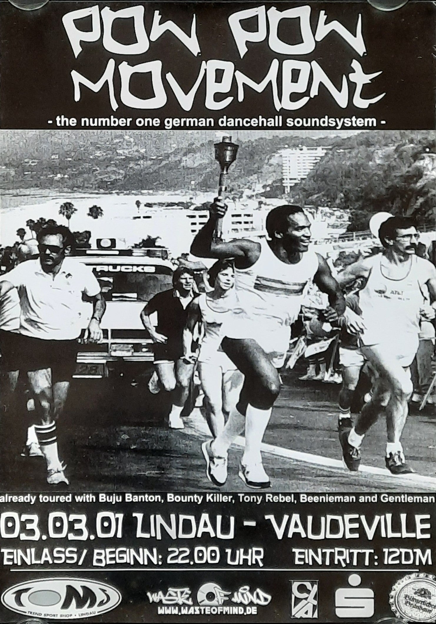 POW POW MOVEMENT Original Concert Poster March 3, 2001 Lindau Germany 42x59d (10) 1