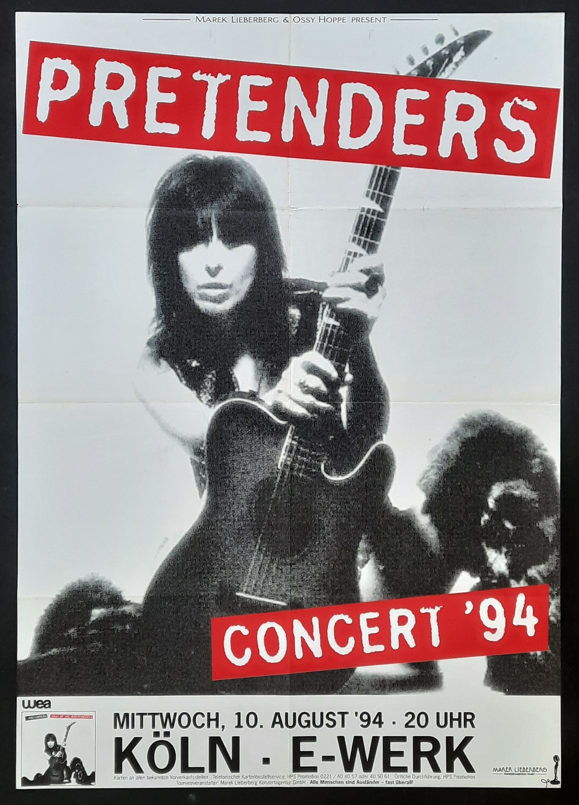 PRETENDERS Original Concert Poster August 10, 1994 Köln Germany
