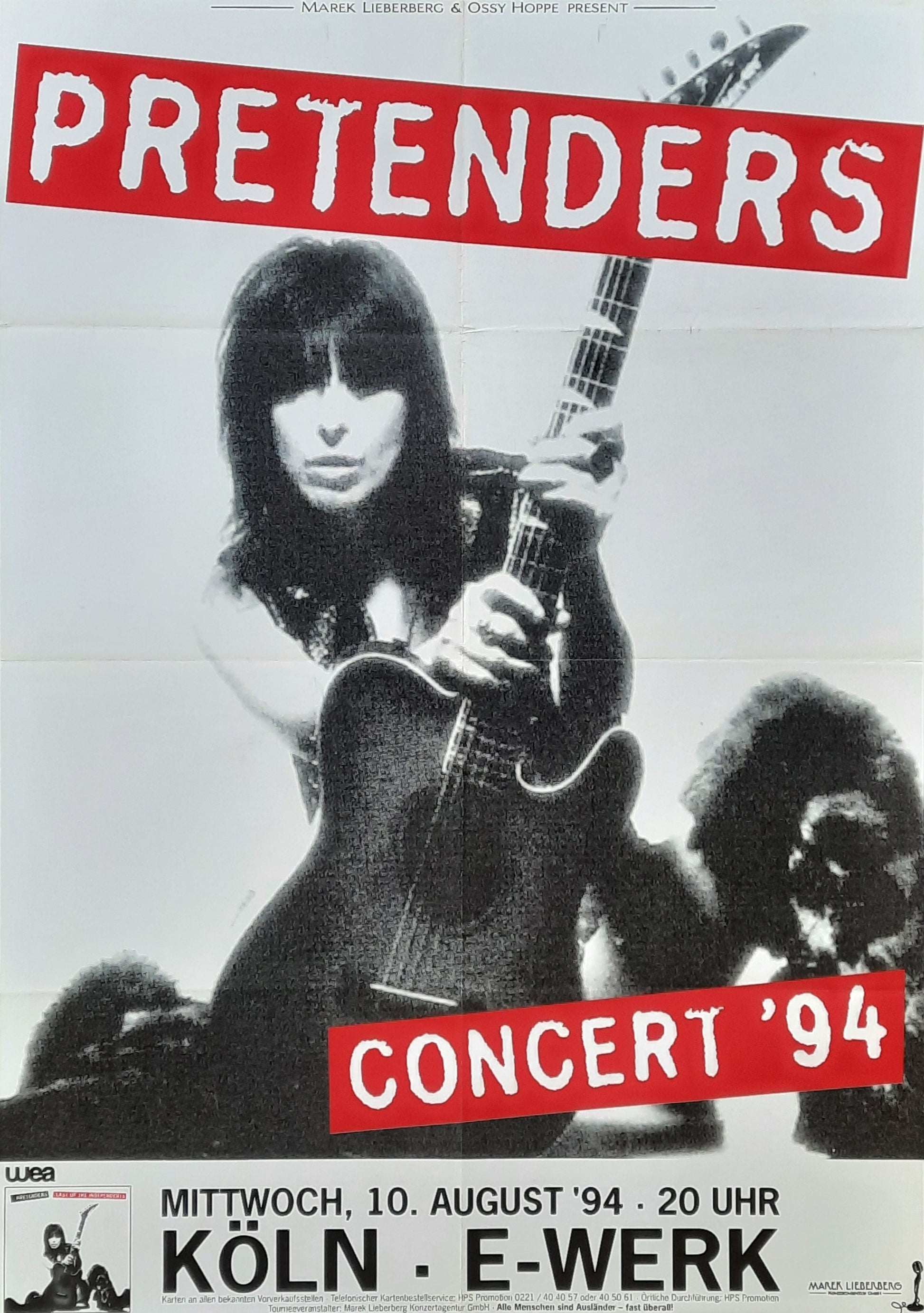 PRETENDERS Original Concert Poster August 10, 1994 Köln Germany 1