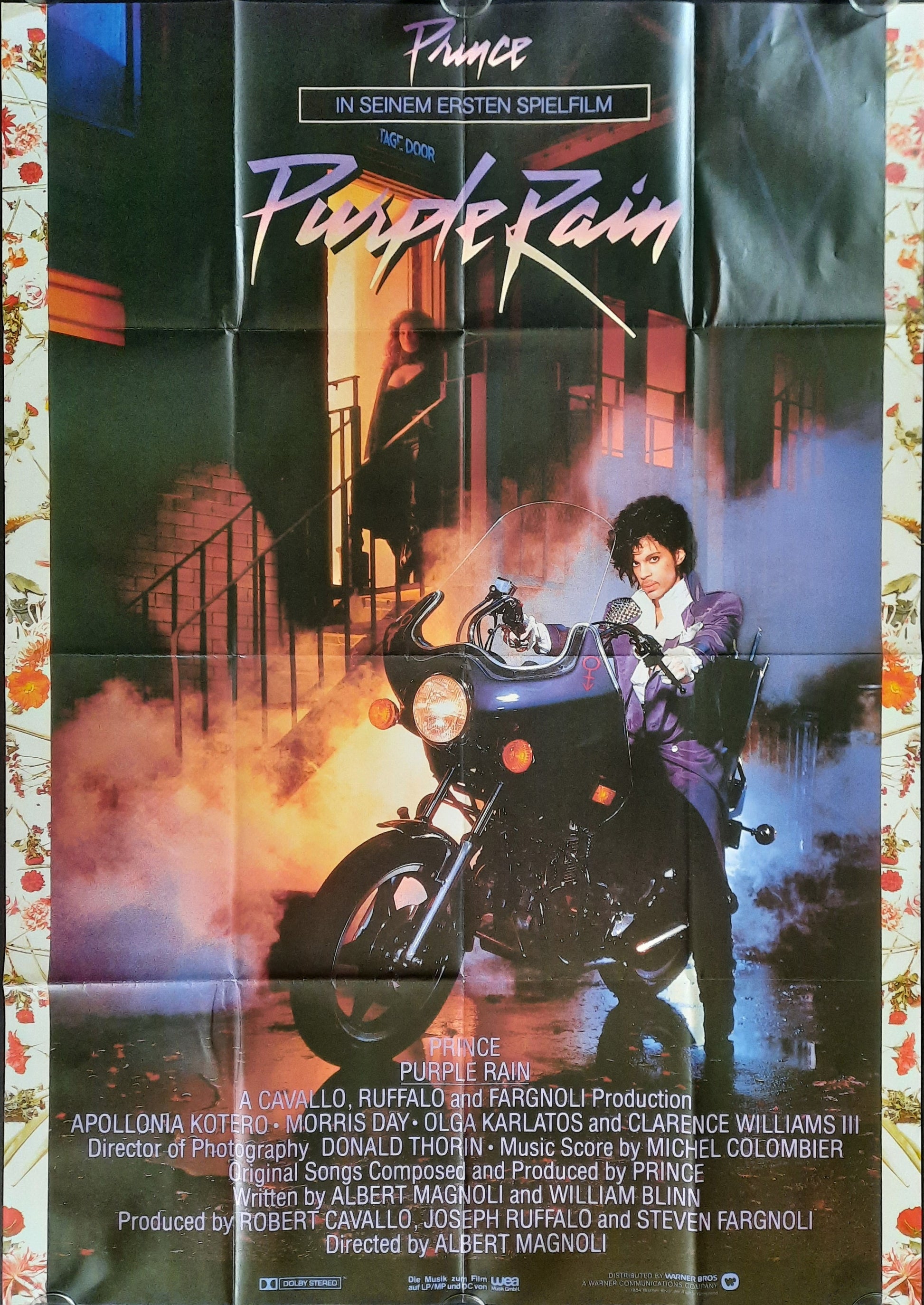 PRINCE 1984 Original Promotion Poster PURPLE RAIN MOVIE Germany SUBWAY POSTER!!