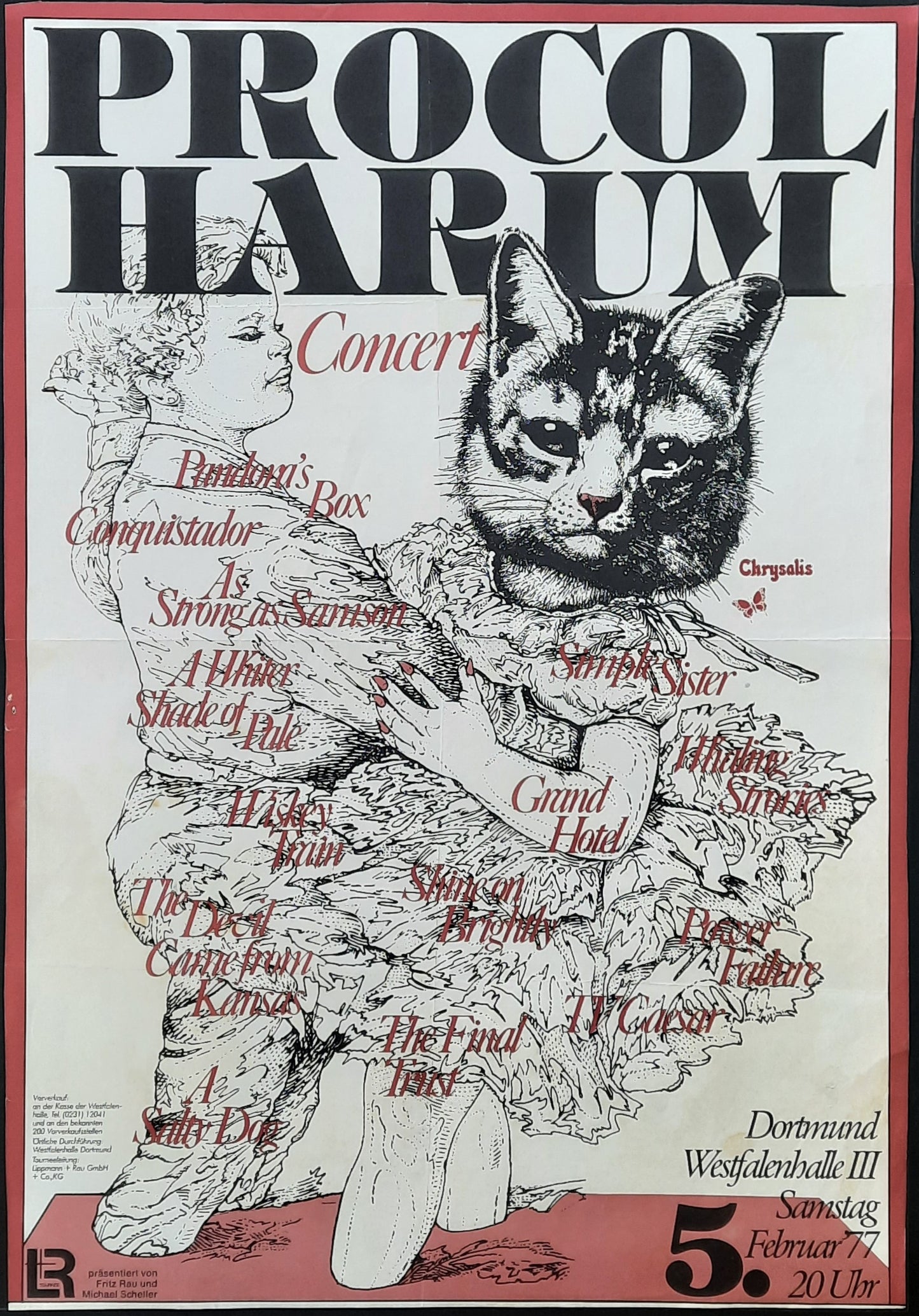 PROCUL HARUM Original Concert Poster February 5, 1977 Dortmund Germany