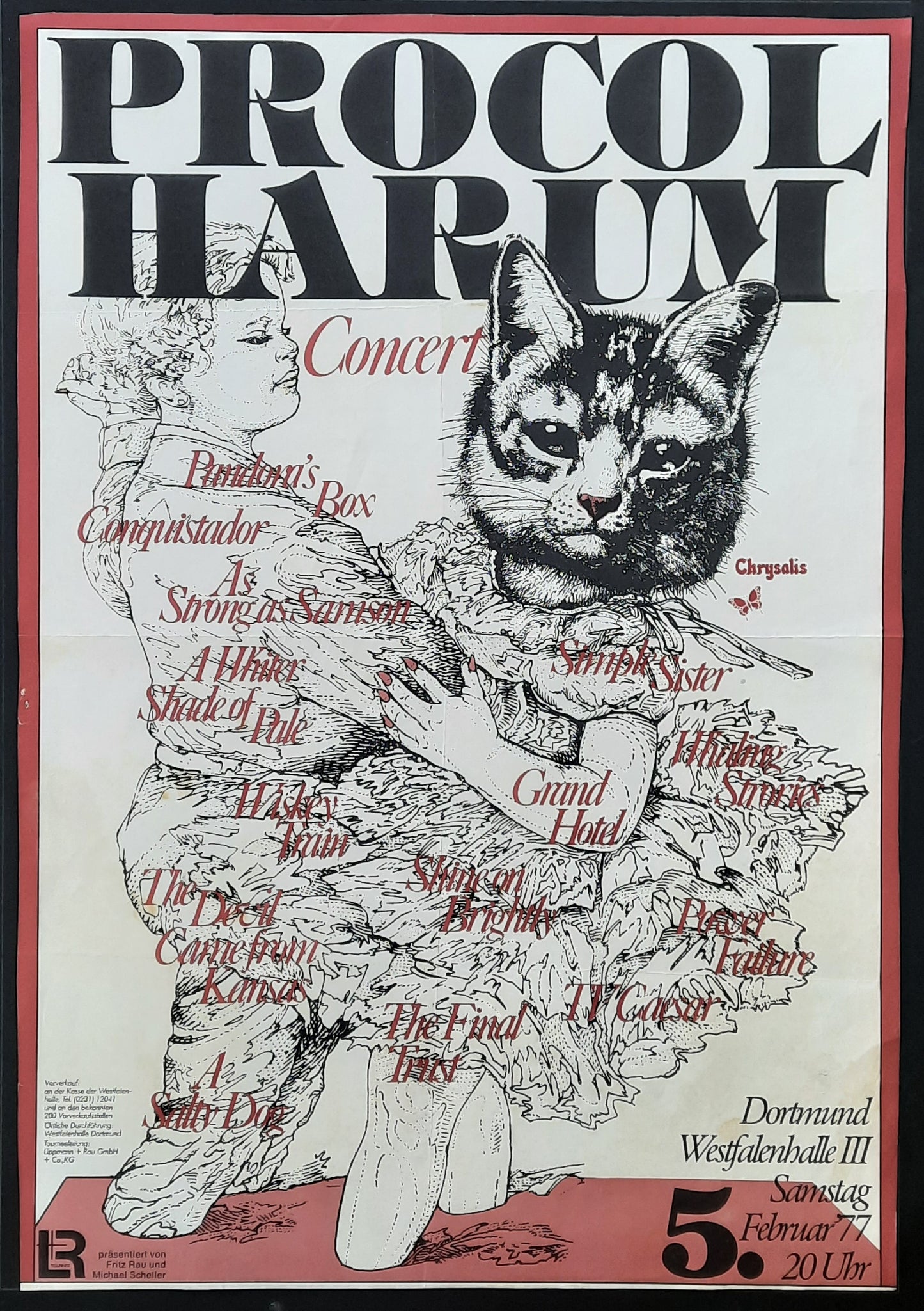 PROCUL HARUM Original Concert Poster February 5, 1977 Dortmund Germany 1