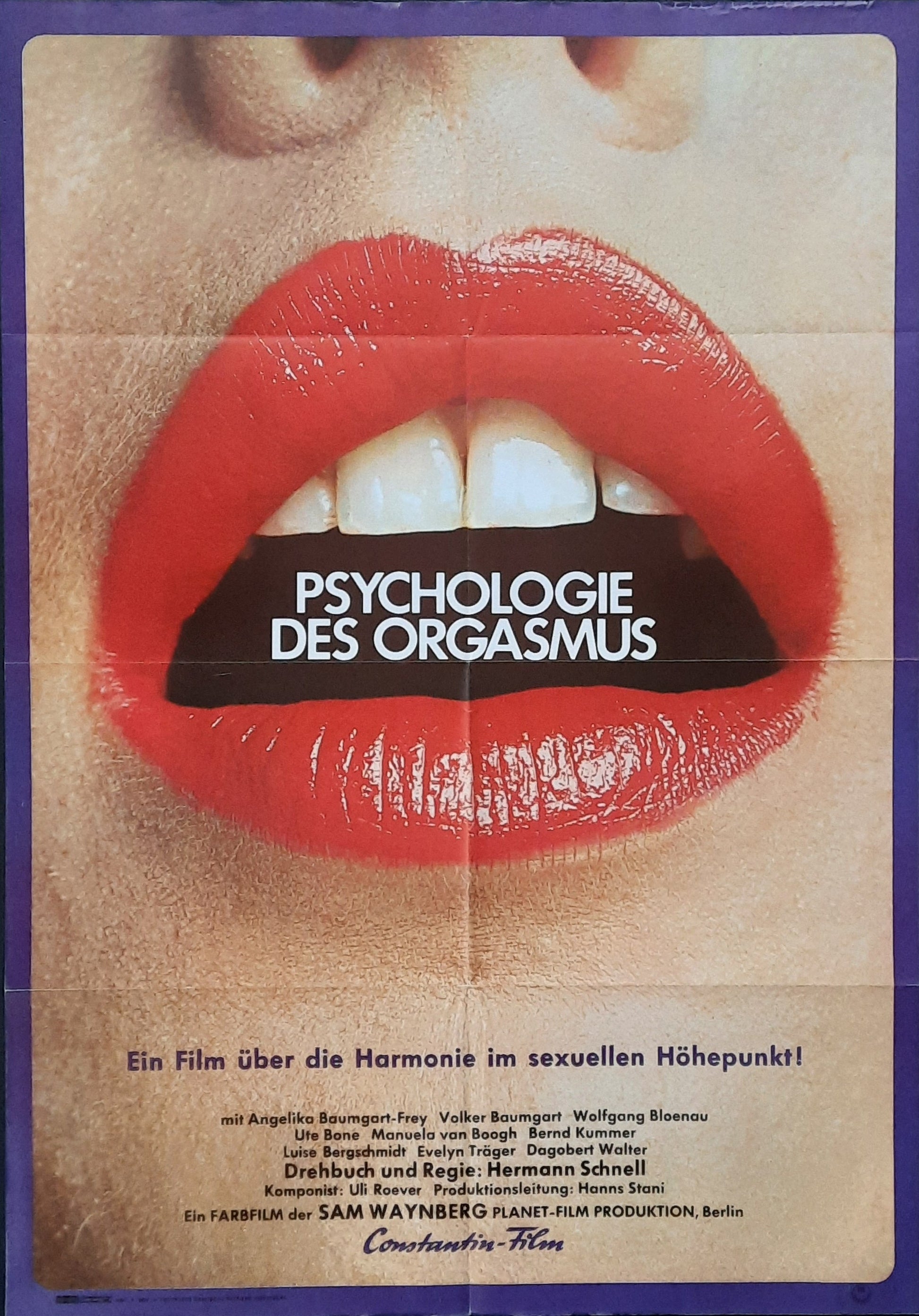 PSYCHOLOGY OF ORGASM Original Movie Poster 1970 by Hermann Schnell Angelika Baumhart-Frey German 1 Sheet Poster