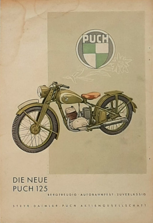 PUCH Original newspaper advertisement for Puch motorcycles, Austria 1940
