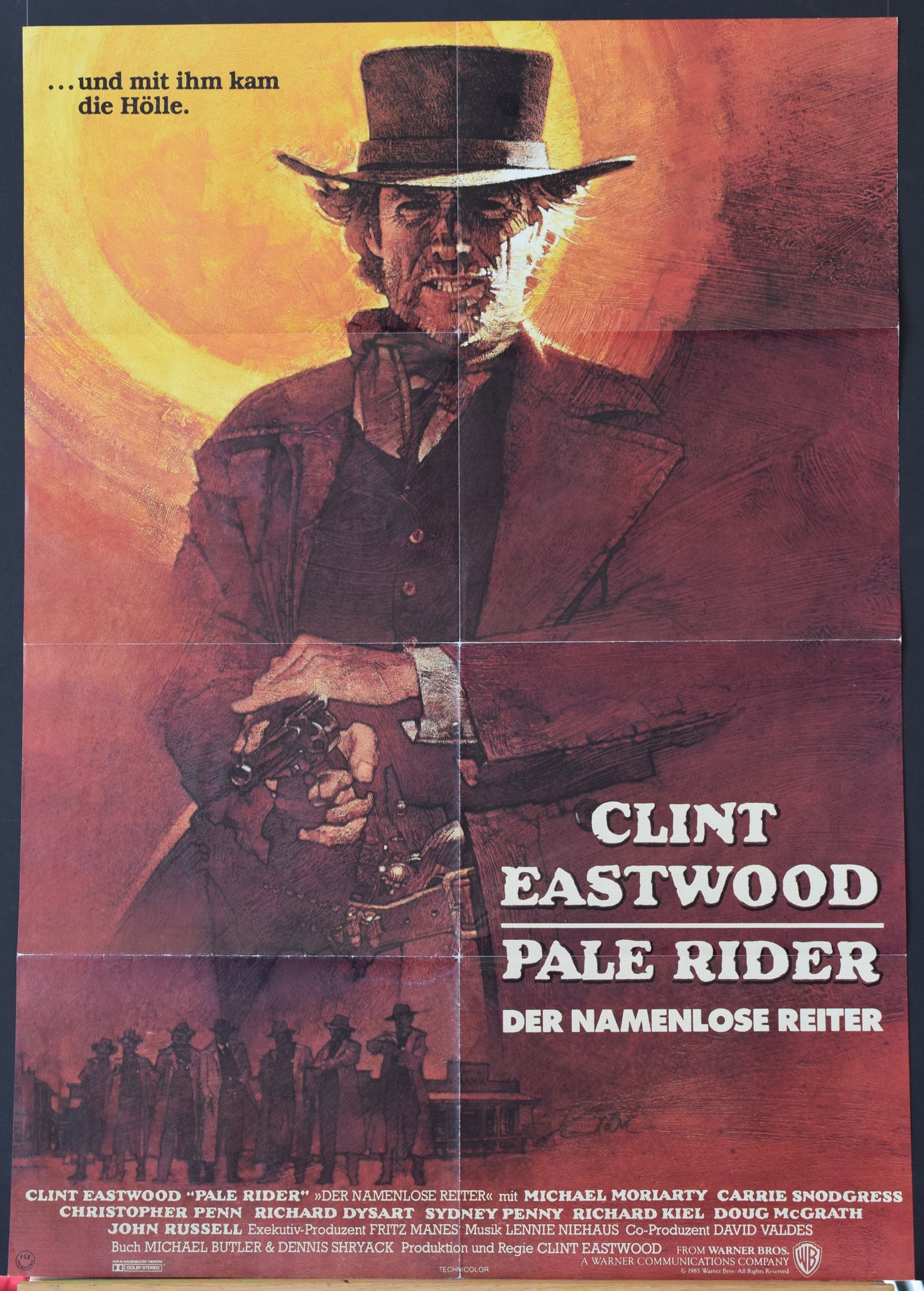 PALE RIDER Original Movie Poster 1985 Clint Eastwood German 1-Sheet