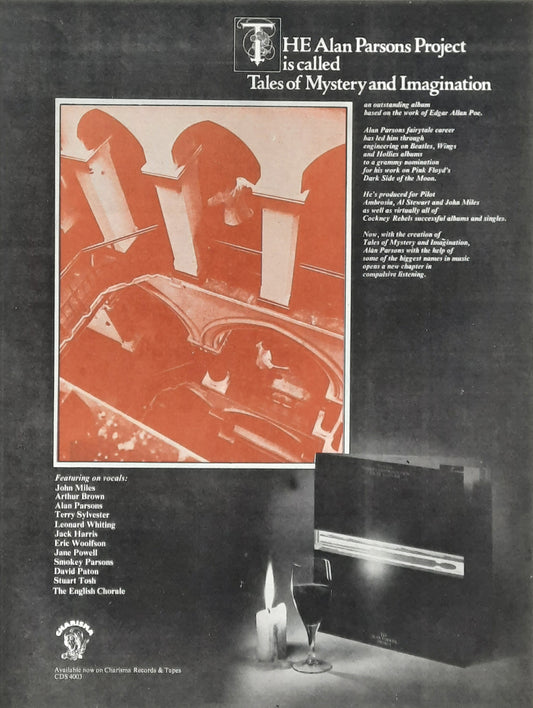 ALAN PARSONS PROJECT 1976 Poster/Press Ad Album "Tales Of Mystery...."