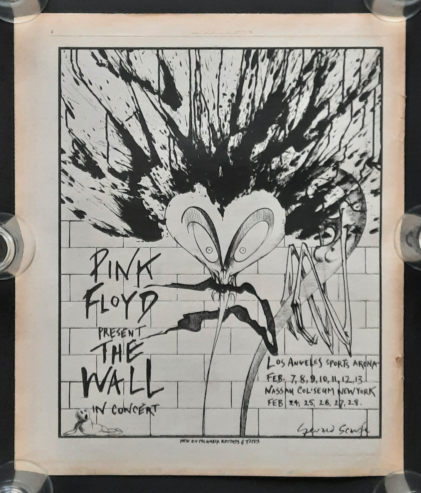 PINK FLOYD 1980 Press Advertisement "The Wall - 1st Show Los Angeles & New York" RARE!!!