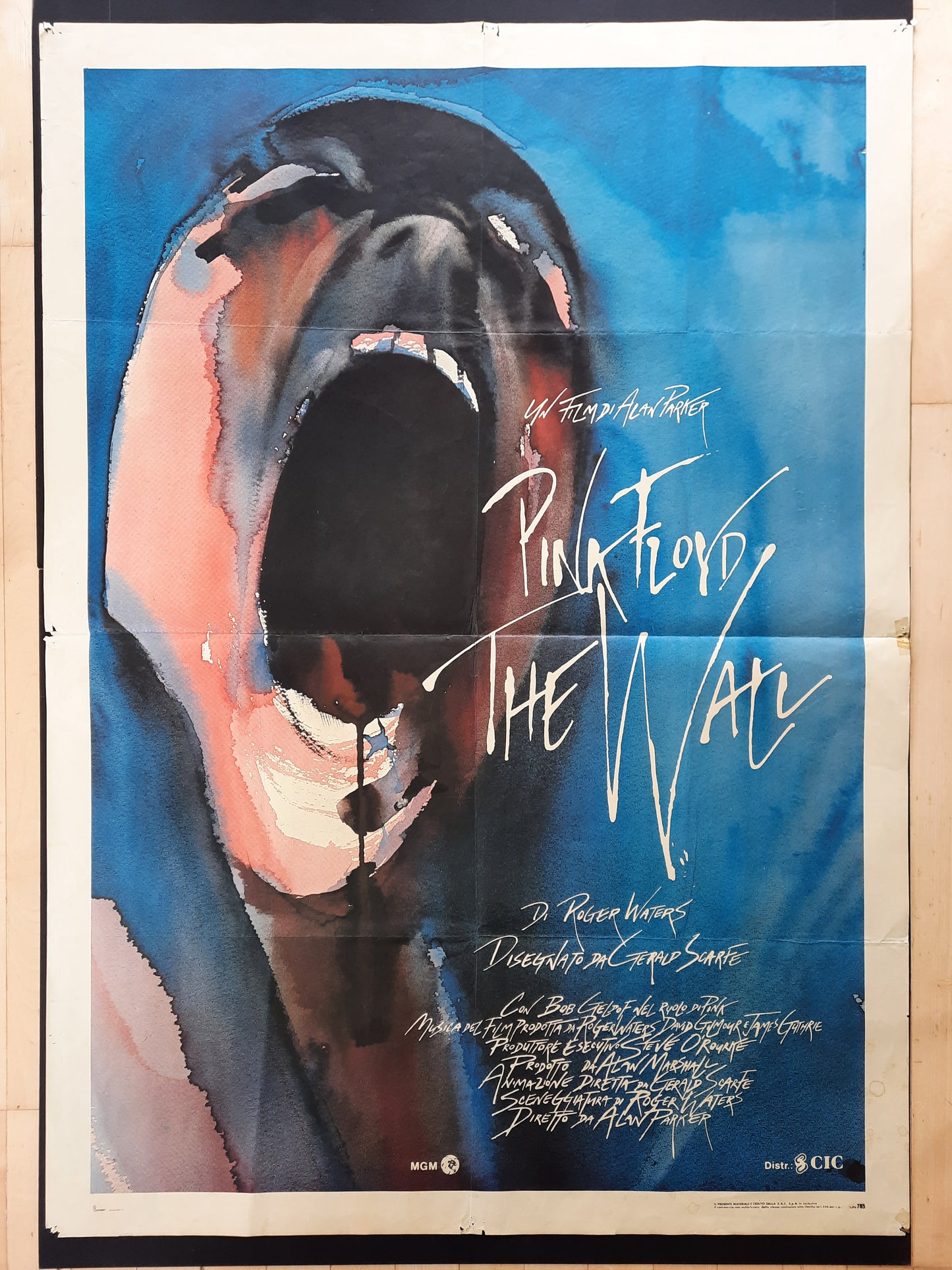 PINK FLOYD 1982 The Wall Italian Movie Poster 40 x 55 inch, 1st Print