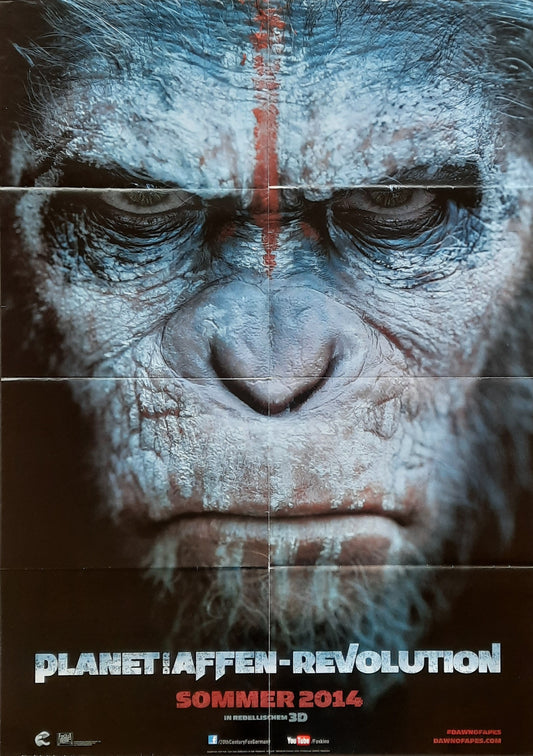 PLANET OF THE APES - REVOLUTION 2014 Tease German 1-Sheet Movie Poster 23 x 33