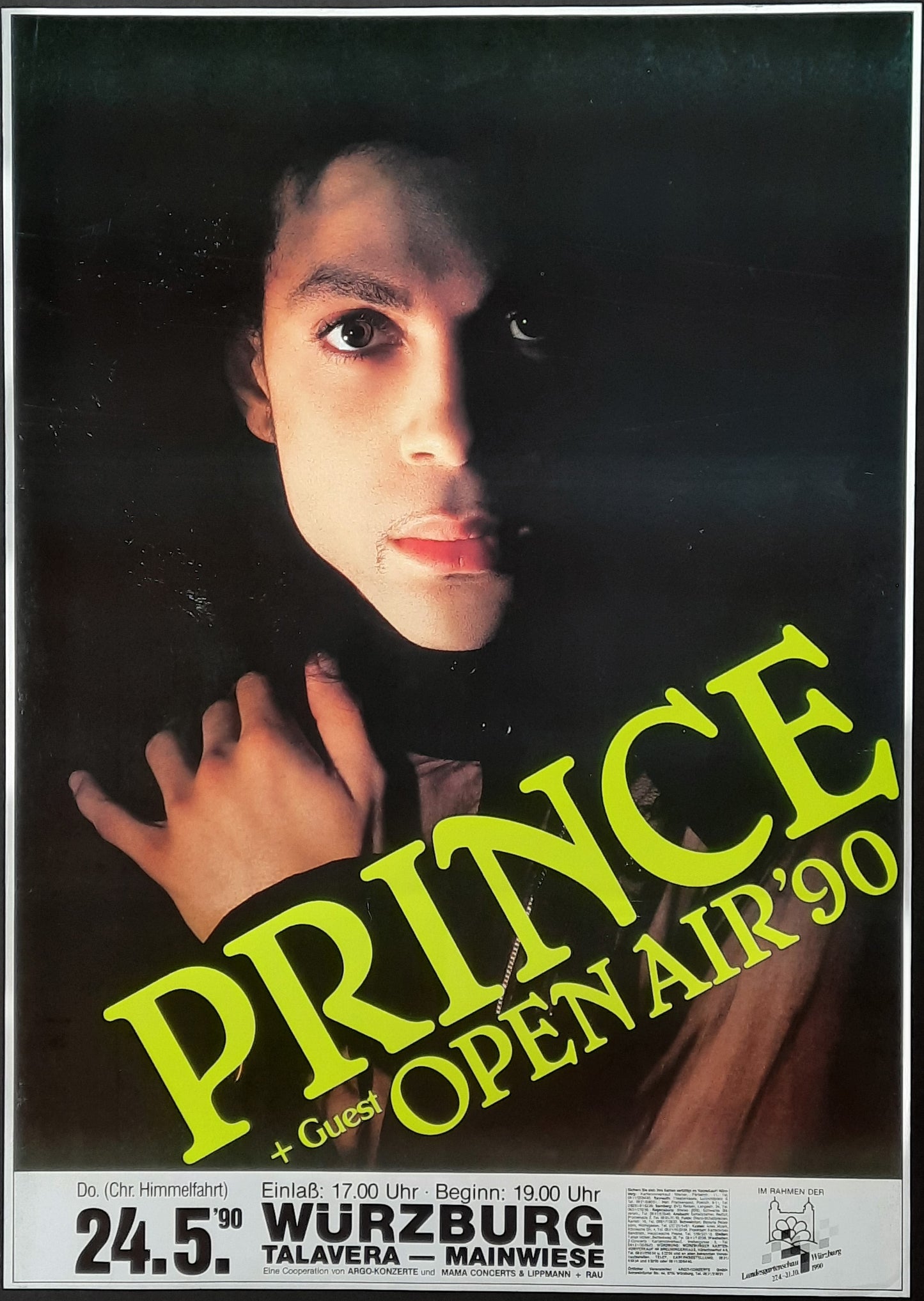 PRINCE 1990 Concert Poster May 24th Würzburg Germany 1st print