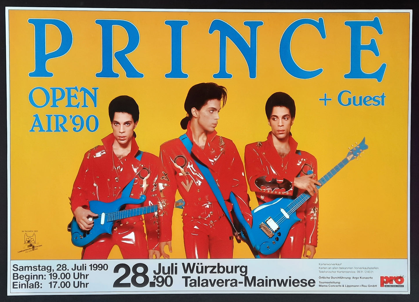 PRINCE 1990 Concert Poster July 28th Würzburg Germany 1st print