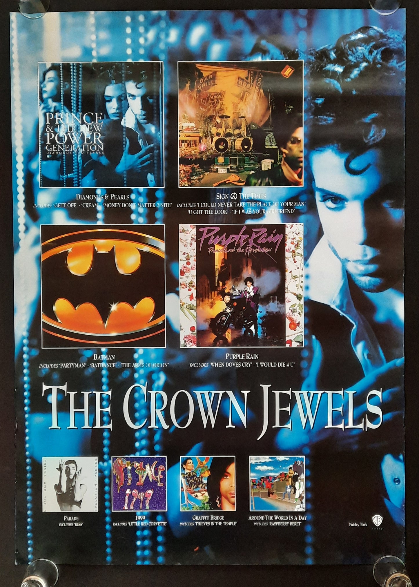 PRINCE 1992 Promotion Poster "THE CROWN JEWELS" Album 1st print